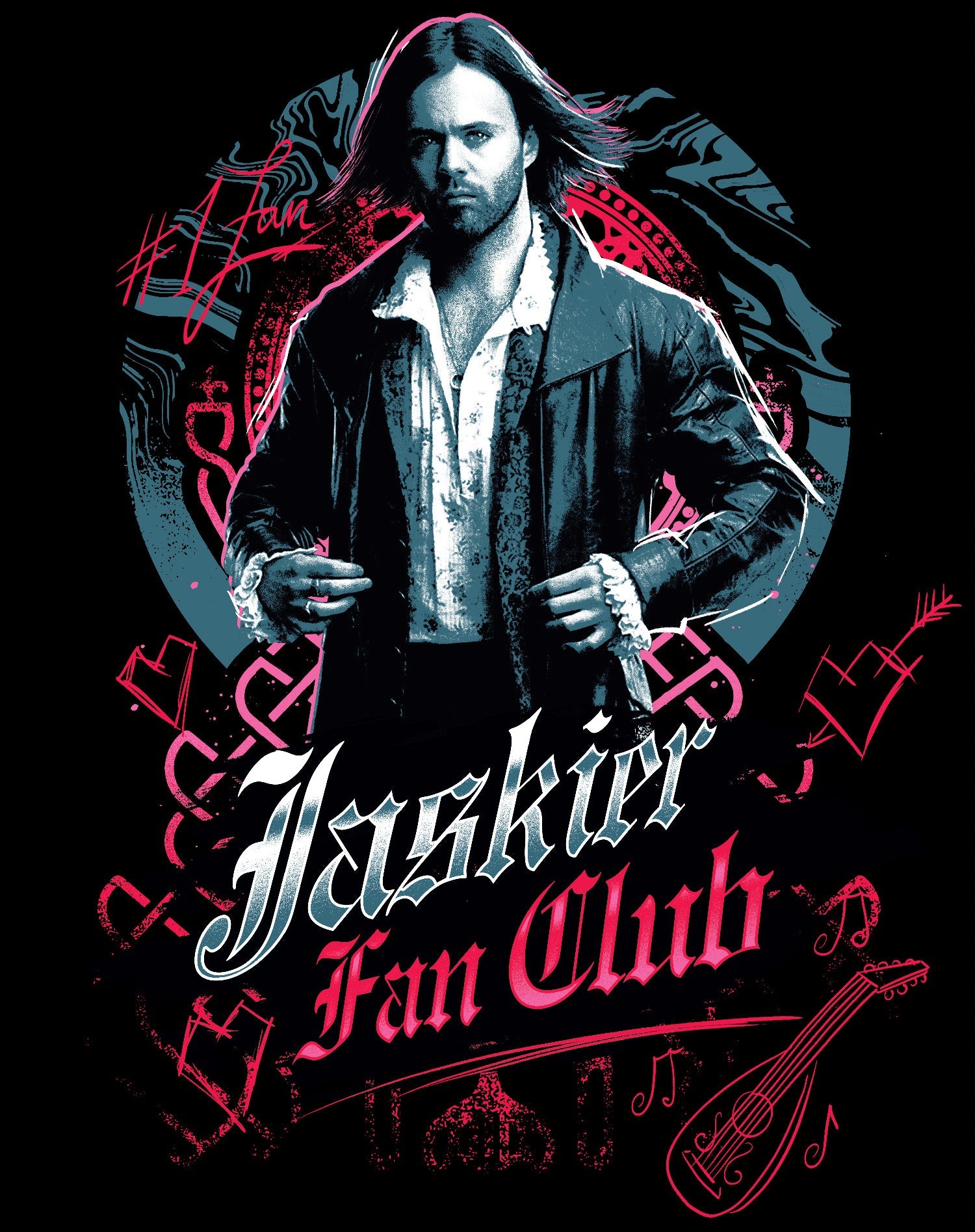 The Witcher Jaskier Splash Fan Club Official Men's T-Shirt