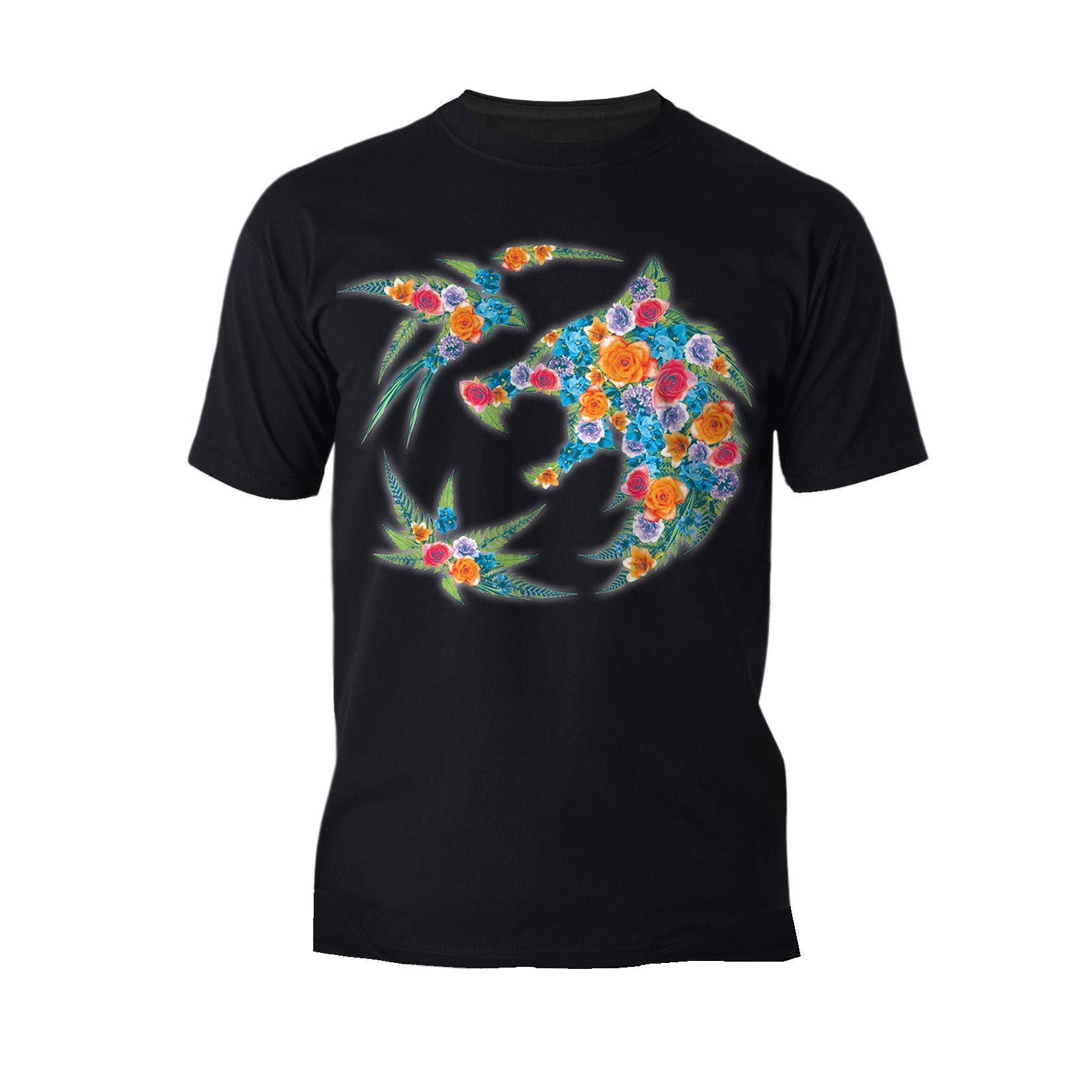 The Witcher Logo Collage Flowers Official Men's T-Shirt