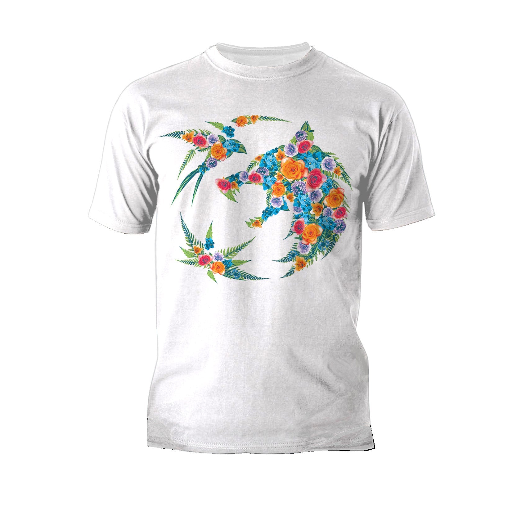 The Witcher Logo Collage Flowers Official Men's T-Shirt