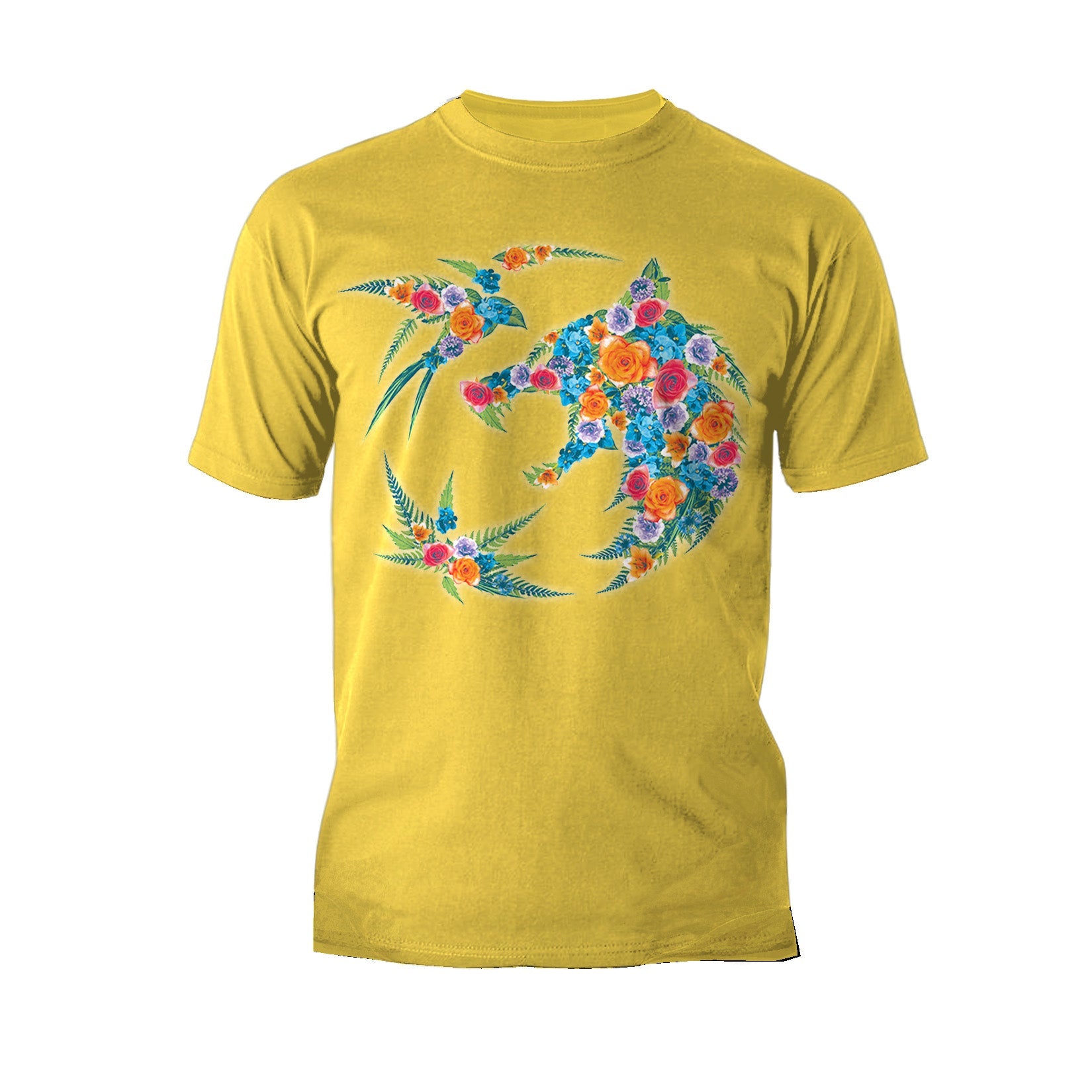 The Witcher Logo Collage Flowers Official Men's T-Shirt