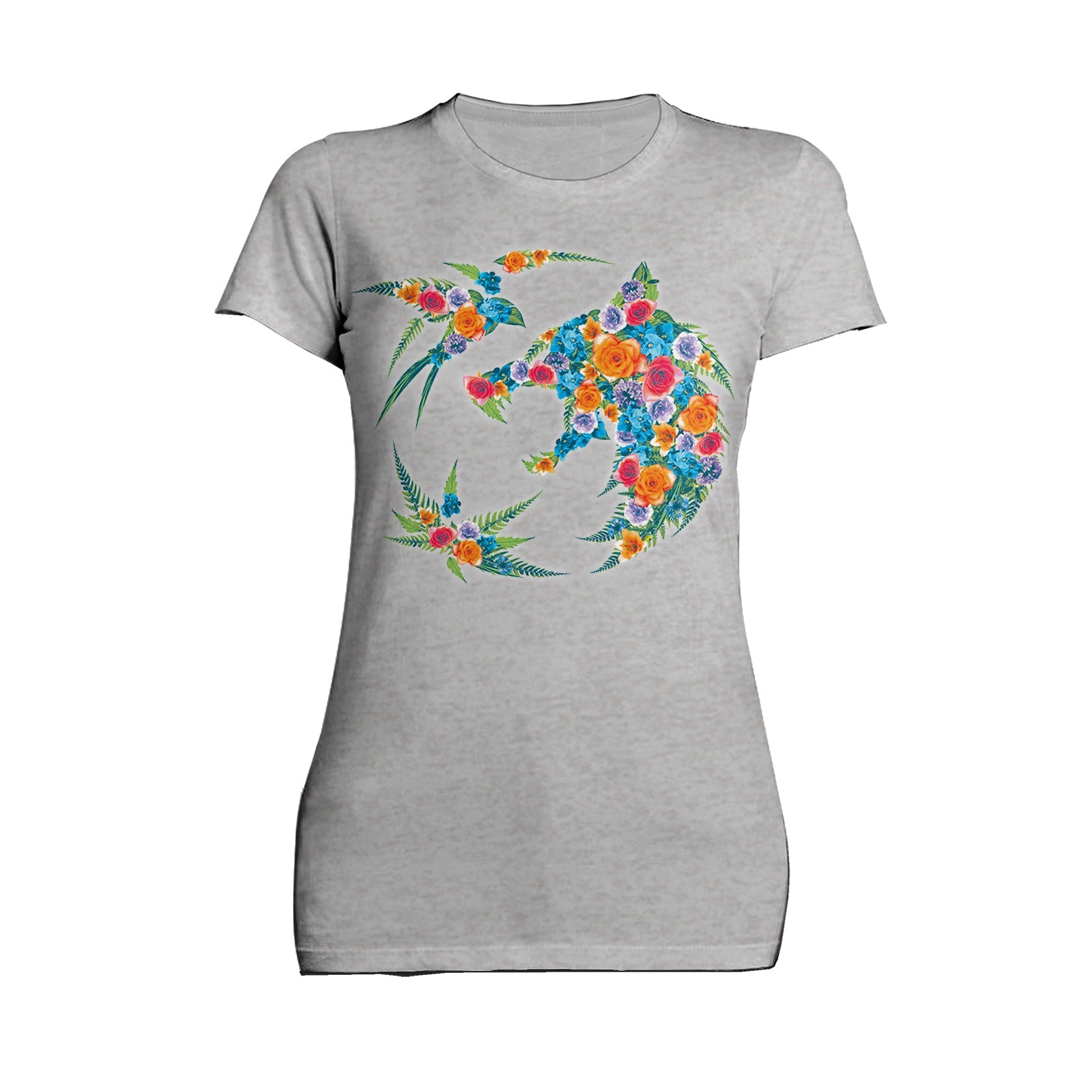 The Witcher Logo Collage Flowers Official Women's T-Shirt
