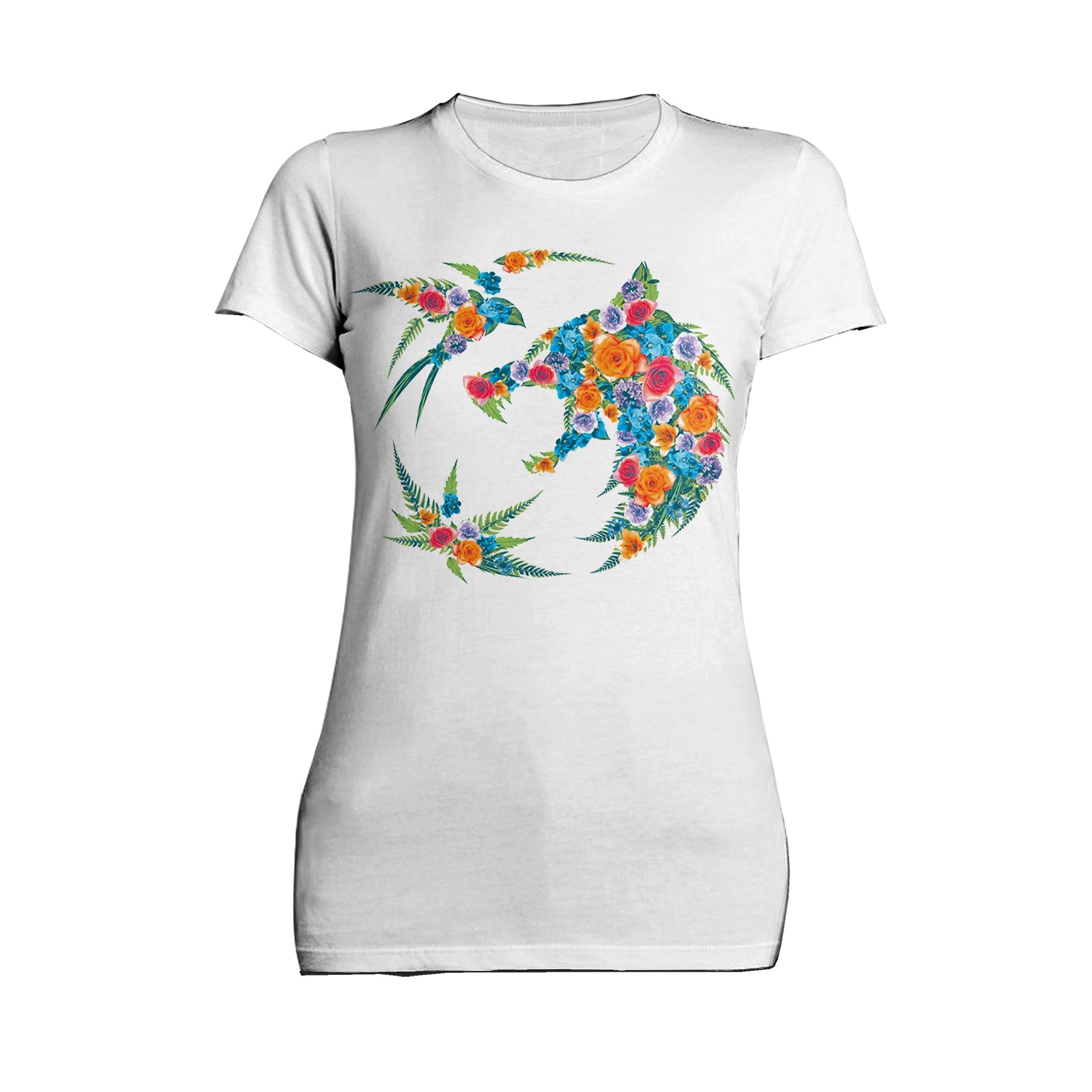 The Witcher Logo Collage Flowers Official Women's T-Shirt