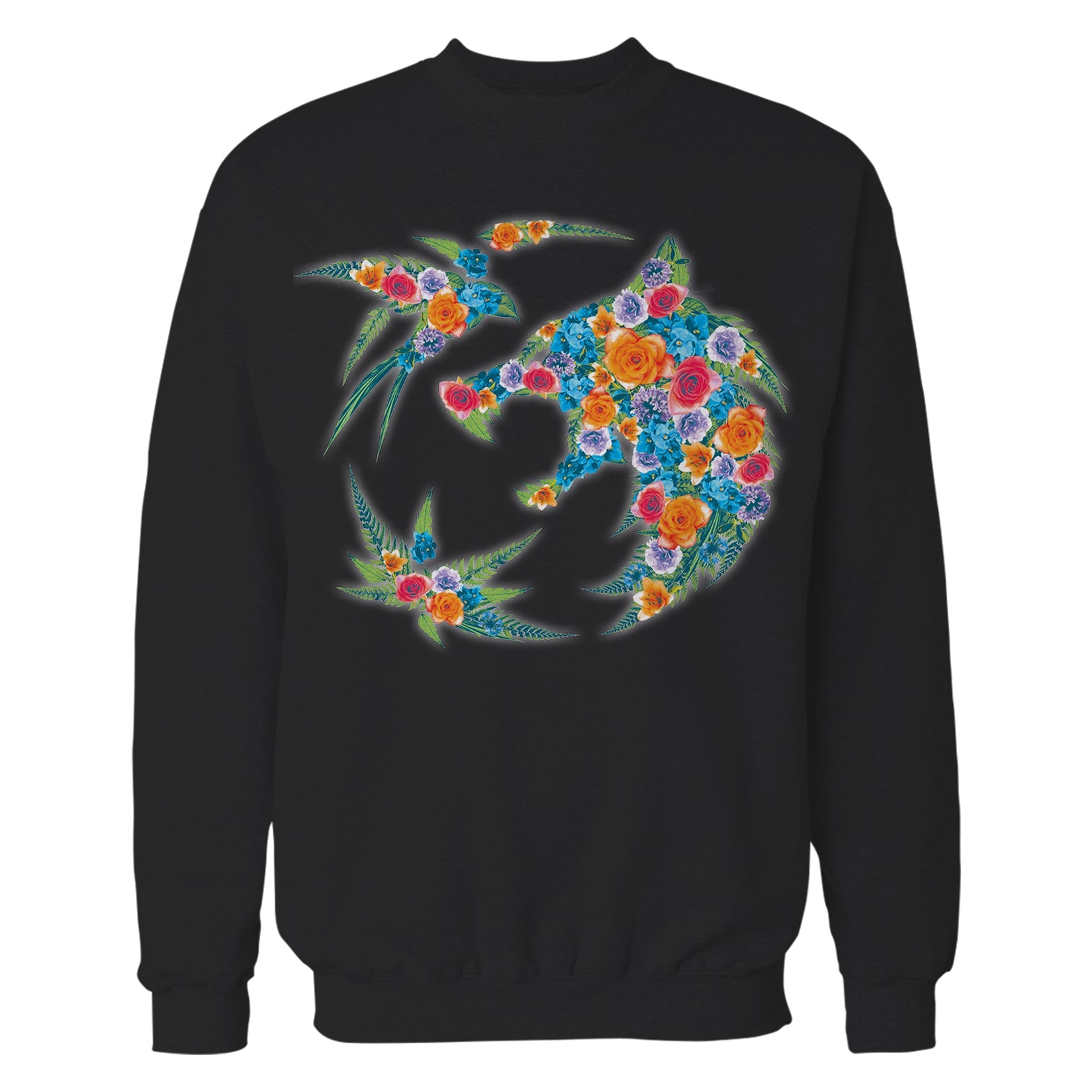 The Witcher Logo Collage Flowers Official Sweatshirt