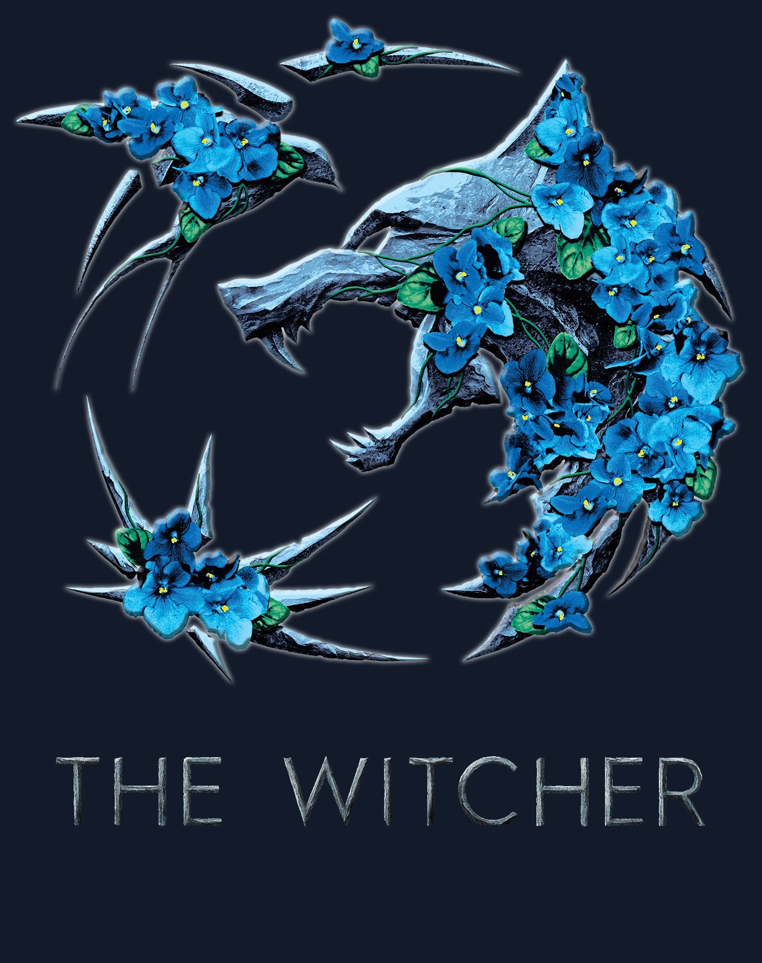 The Witcher Logo Metallic Flowers Official Women's T-Shirt