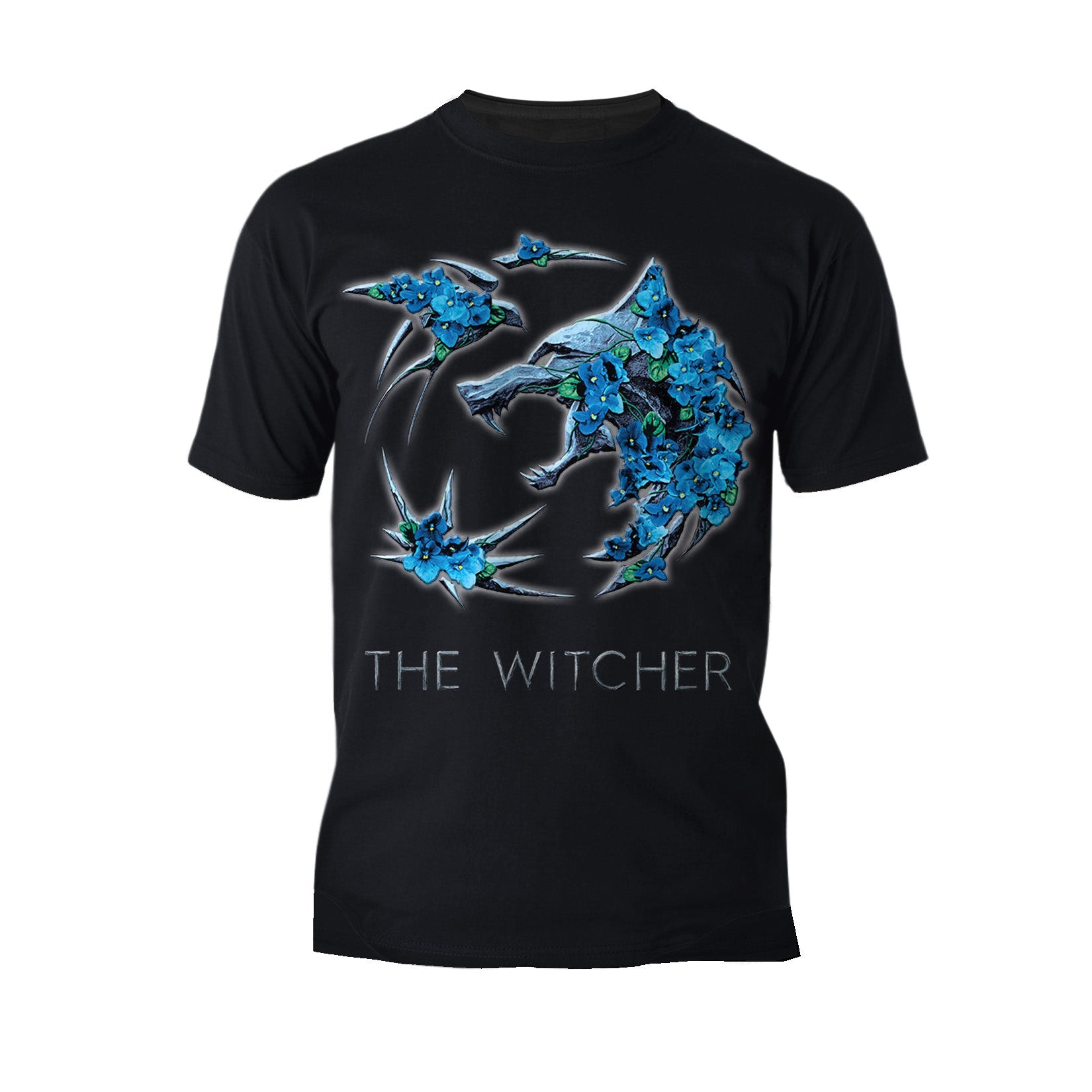 The Witcher Logo Metallic Flowers Official Men's T-Shirt