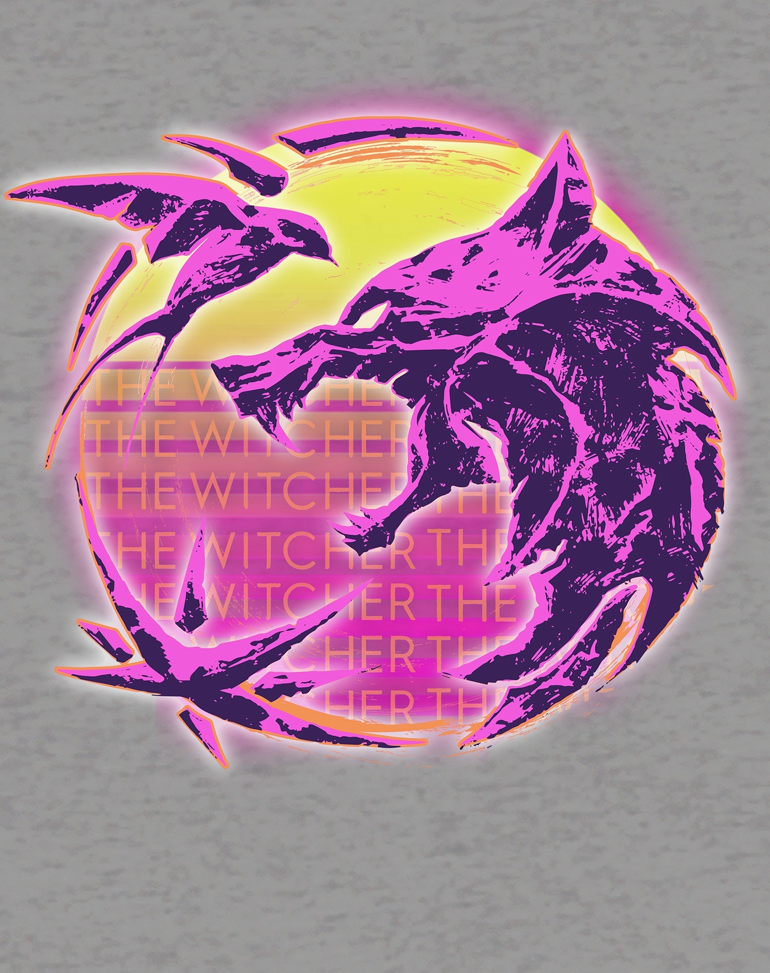 The Witcher Logo Synthwave Neon Sunset Official Men's T-Shirt