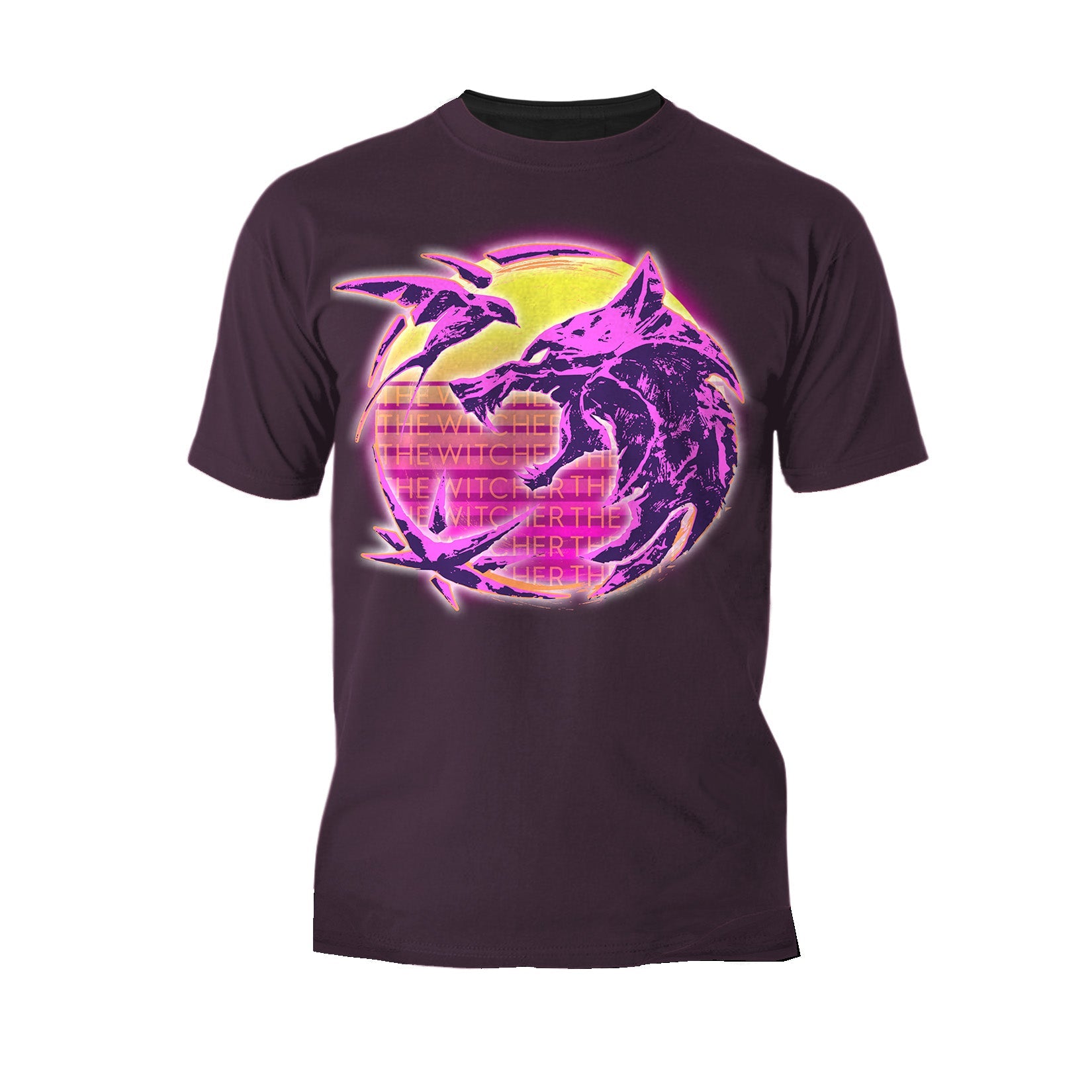 The Witcher Logo Synthwave Neon Sunset Official Men's T-Shirt