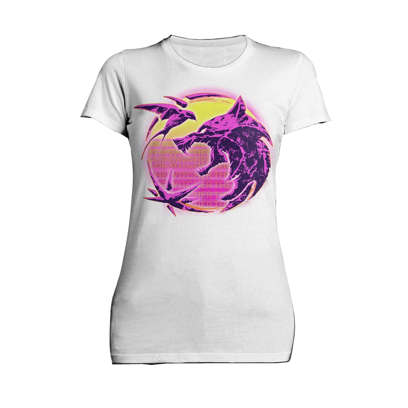 The Witcher Logo Synthwave Neon Sunset Official Women's T-Shirt