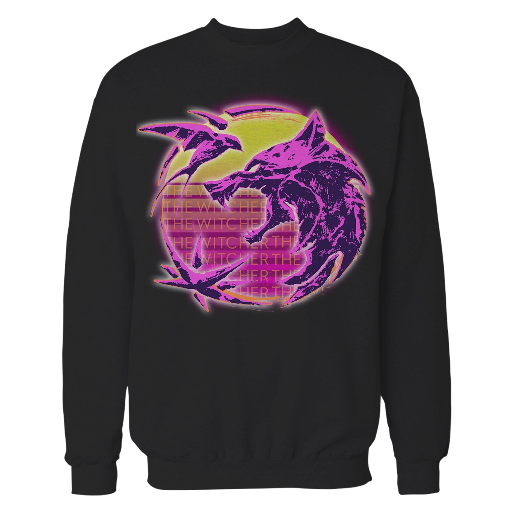The Witcher Logo Synthwave Neon Sunset Official Sweatshirt