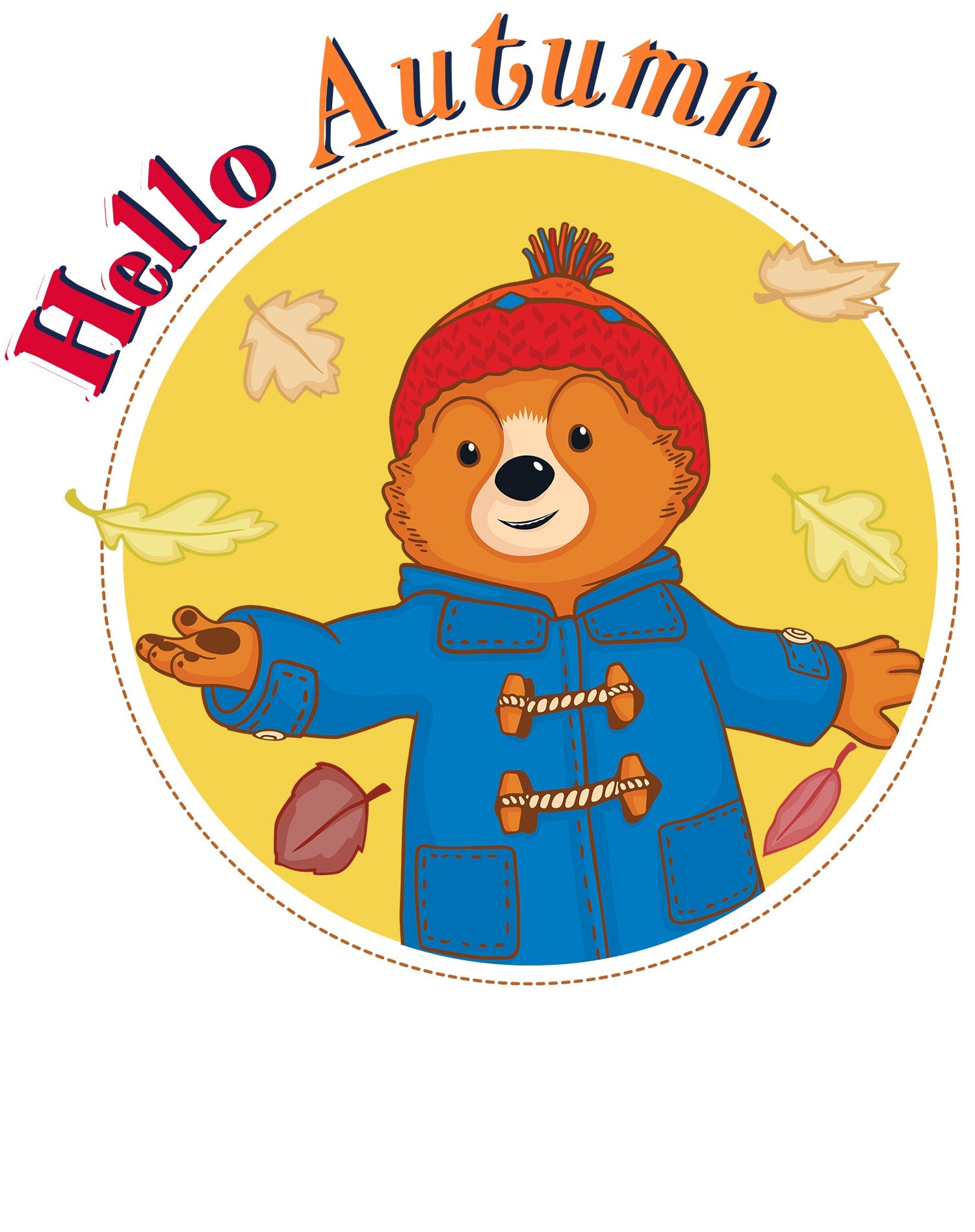 Paddington Bear Adventures Badge Hello Autumn Official Youth T-Shirt