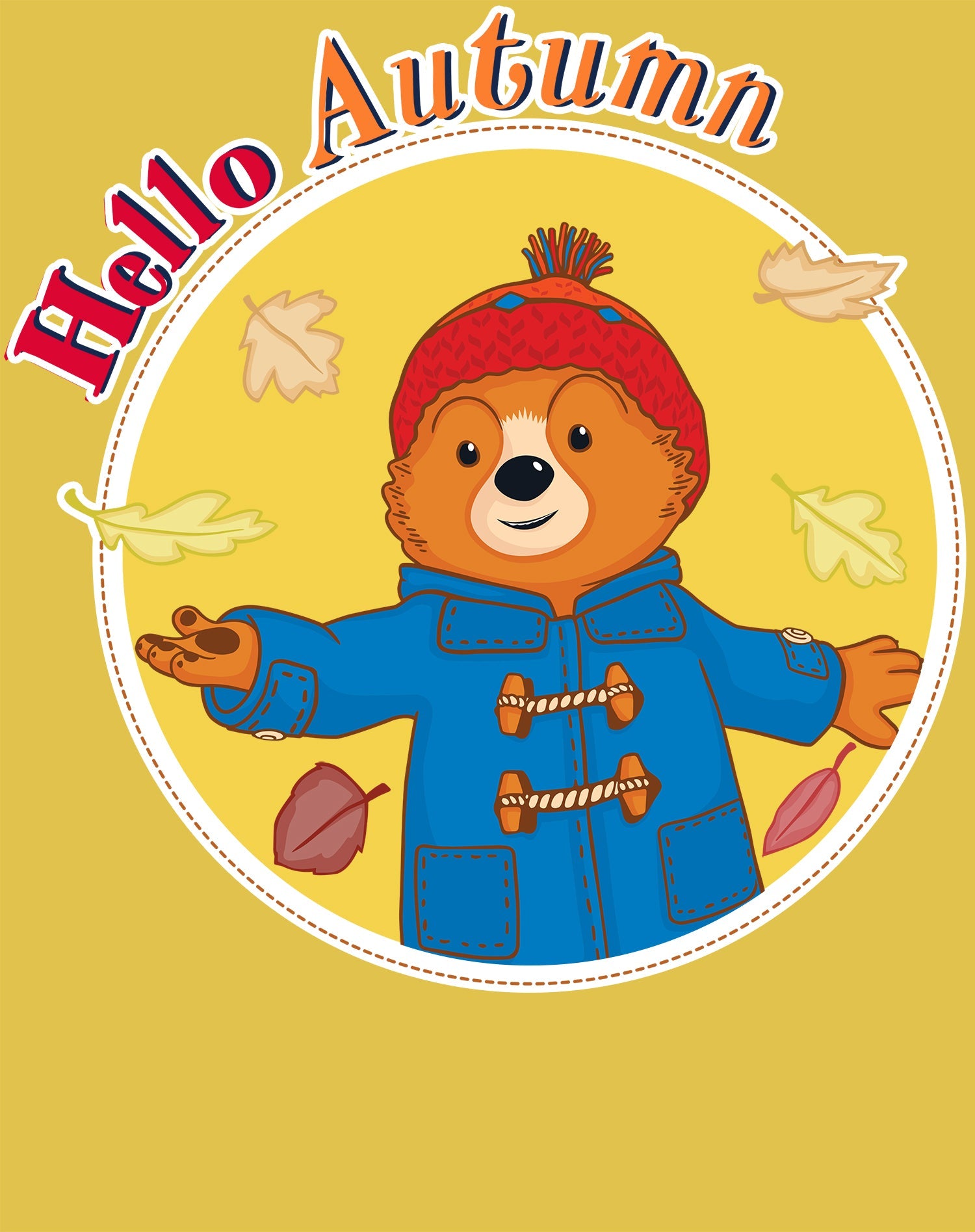 Paddington Bear Adventures Badge Hello Autumn Official Youth T-Shirt