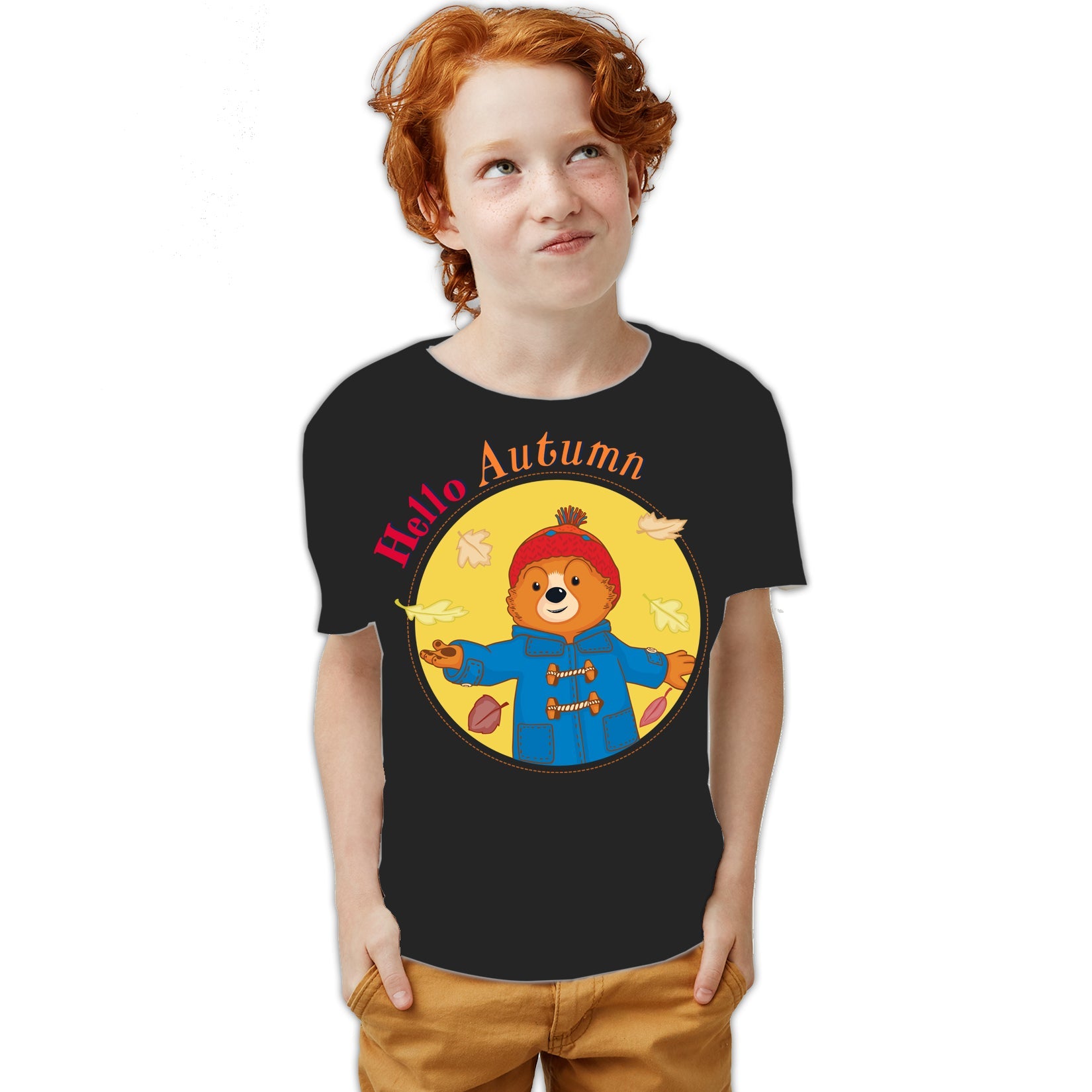 Paddington Bear Adventures Badge Hello Autumn Official Youth T-Shirt