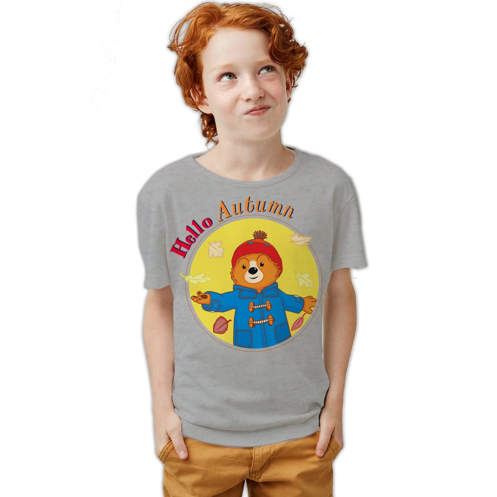 Paddington Bear Adventures Badge Hello Autumn Official Youth T-Shirt