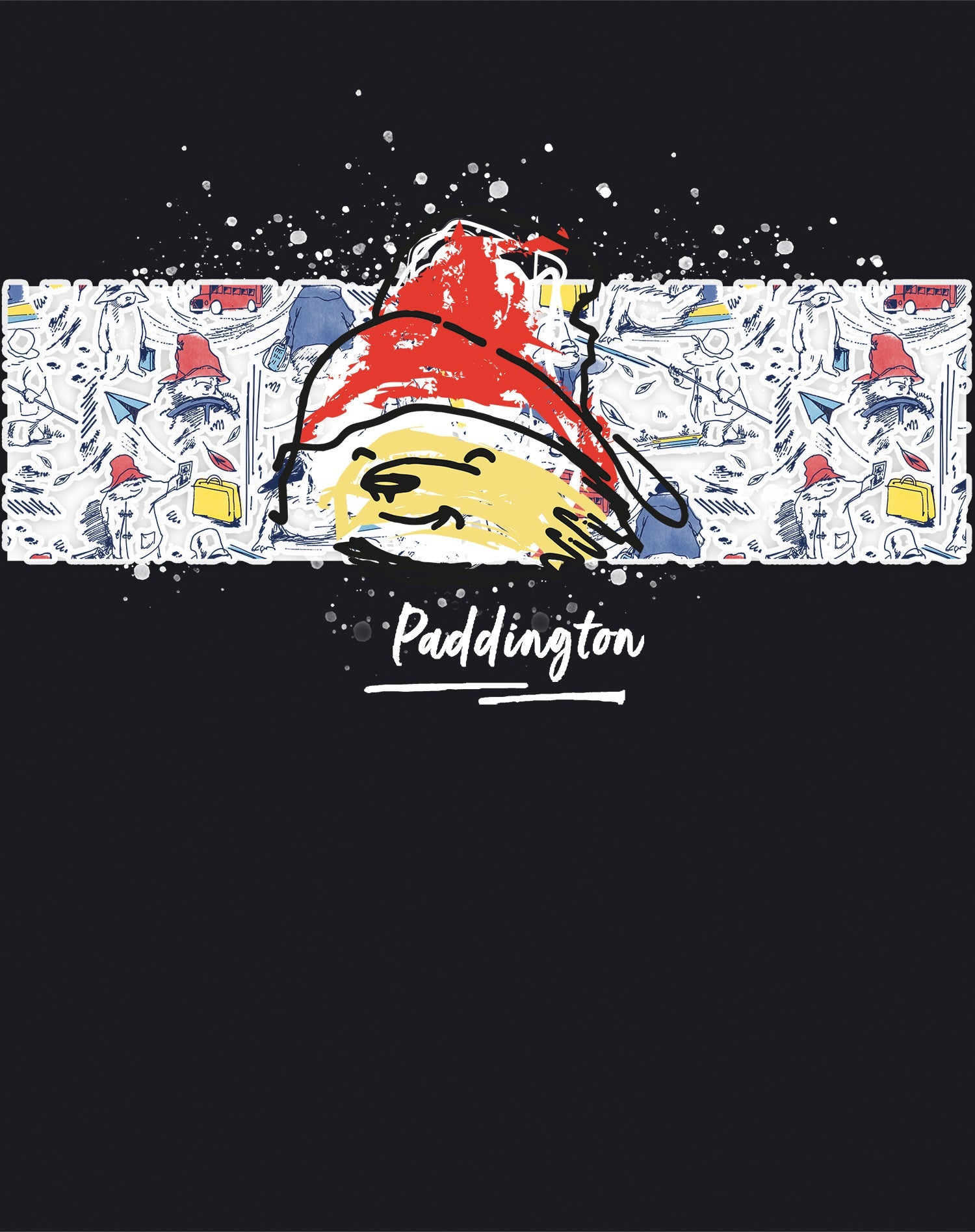 Paddington Bear Collage Portrait Paint Official Women's T-Shirt ()