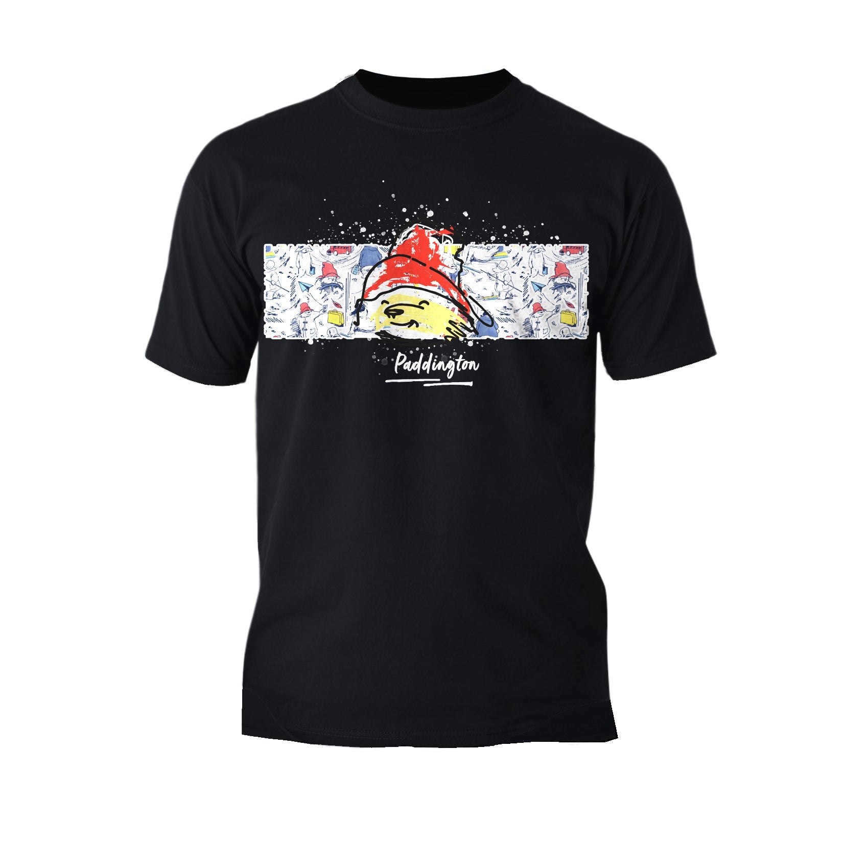 Paddington Bear Collage Portrait Paint Official Men's T-Shirt ()