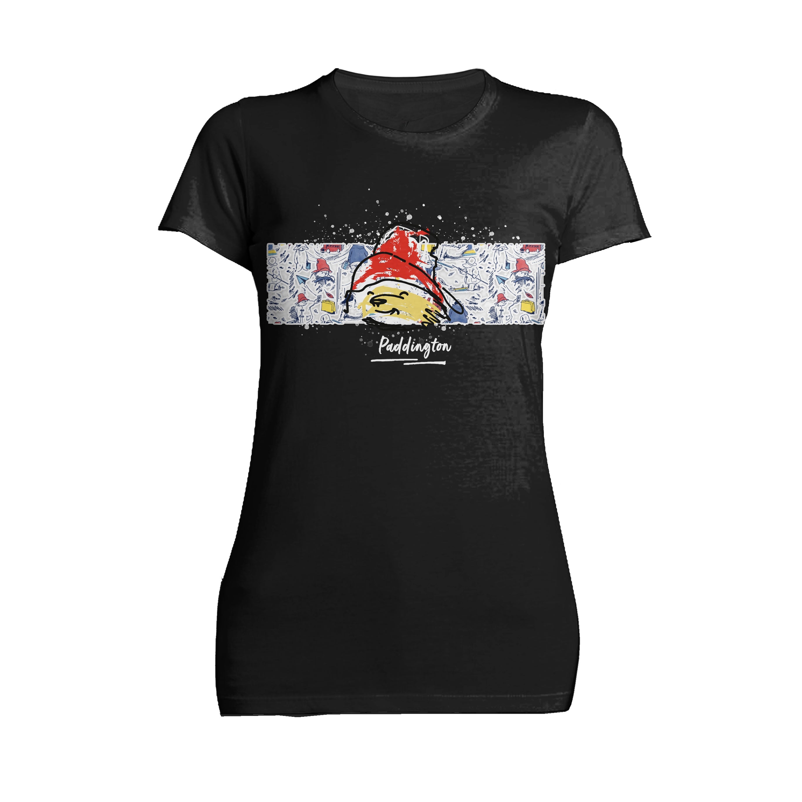 Paddington Bear Collage Portrait Paint Official Women's T-Shirt ()
