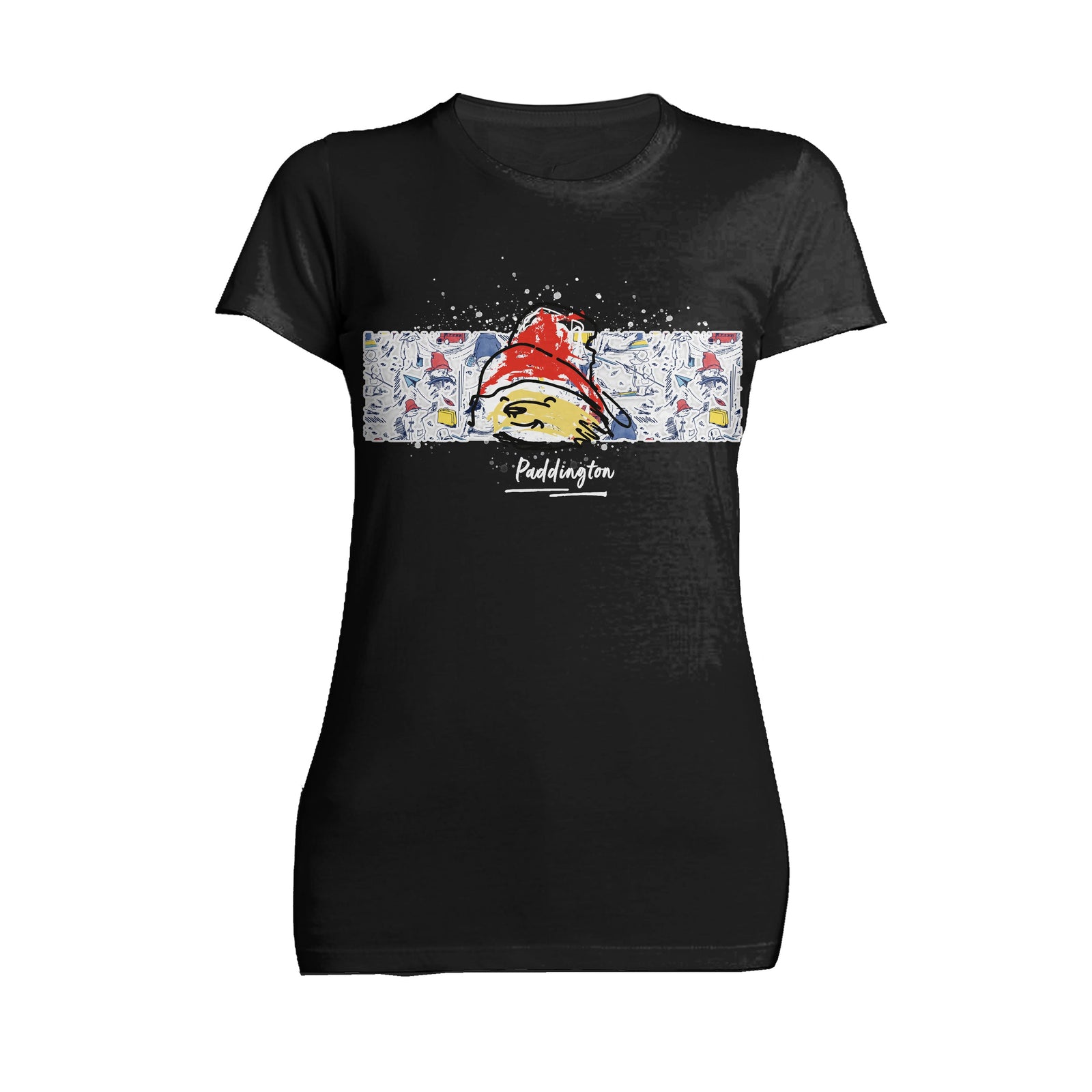 Paddington Bear Collage Portrait Paint Official Women's T-Shirt ()