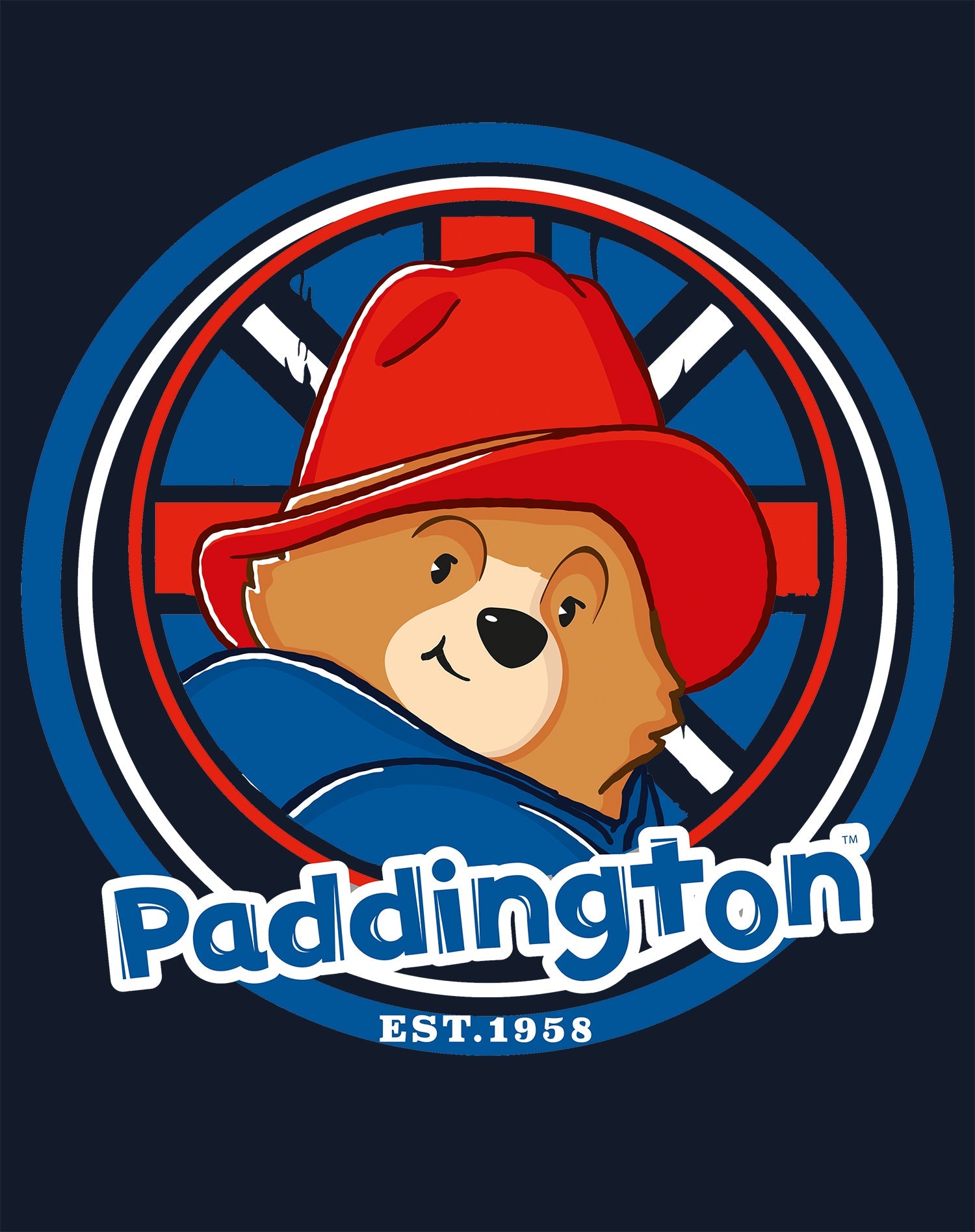 Paddington Bear Collegiate Badge Logo Smile Official Youth T-Shirt