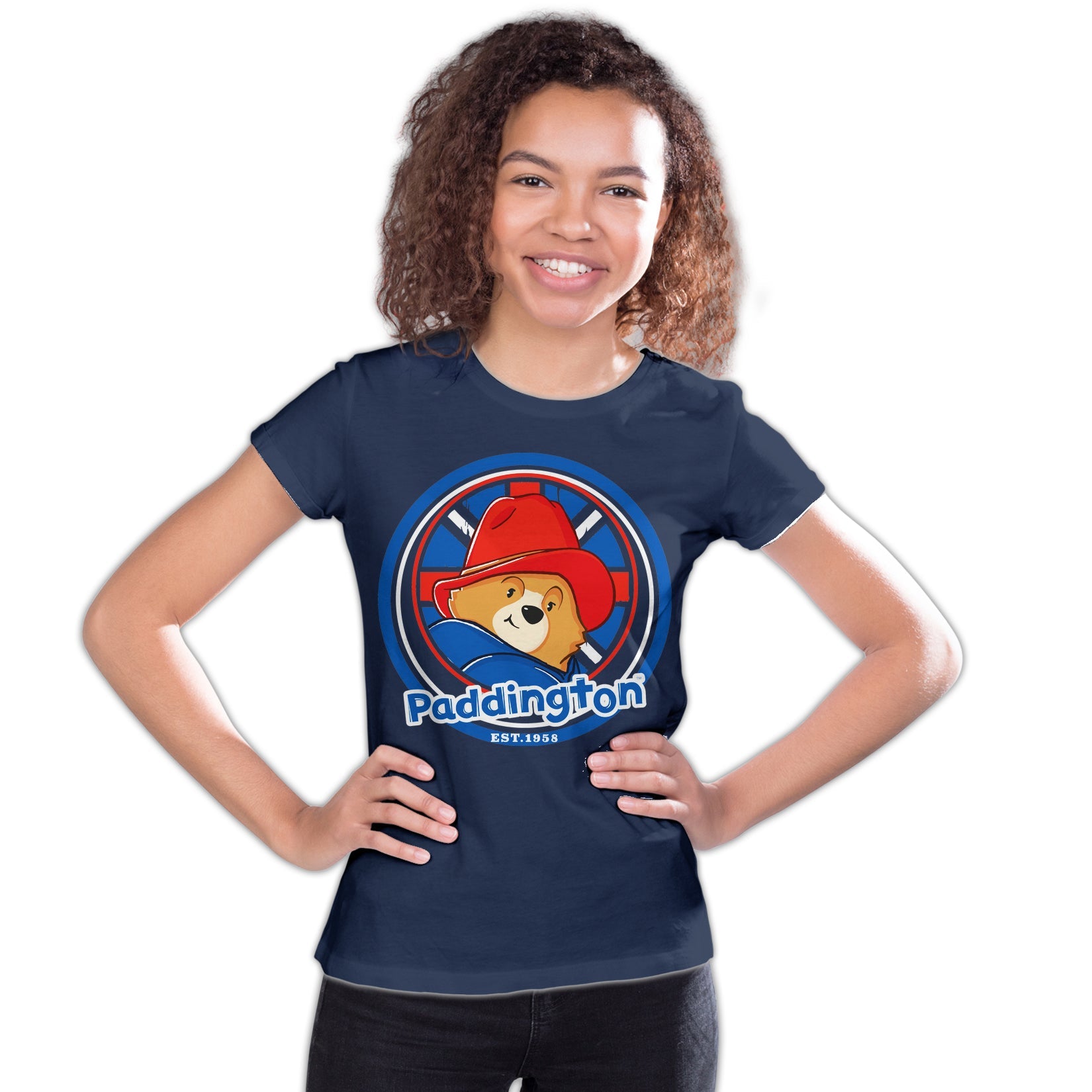 Paddington Bear Collegiate Badge Logo Smile Official Youth T-Shirt