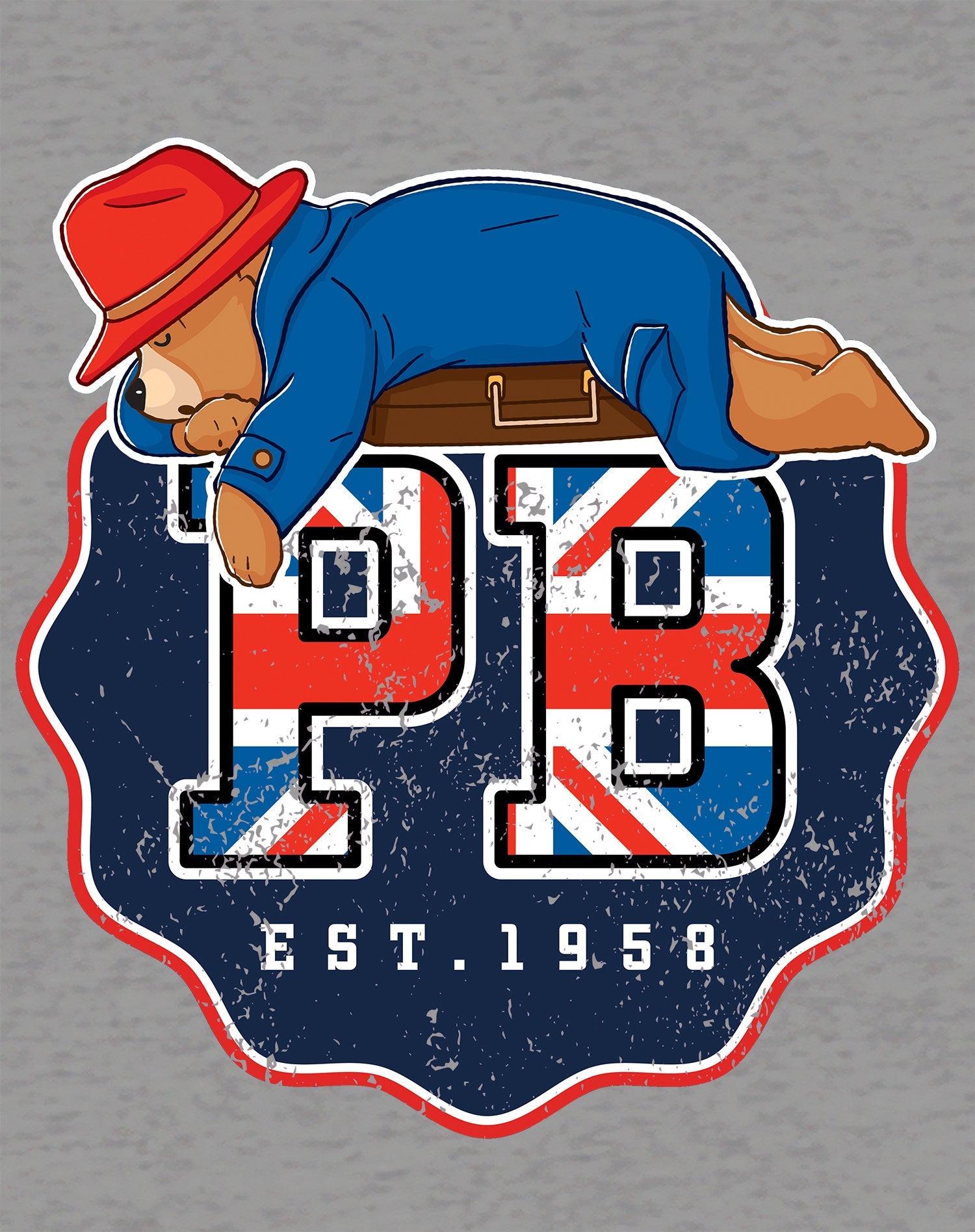 Paddington Bear Collegiate Badge Union Jack Official Men's T-Shirt