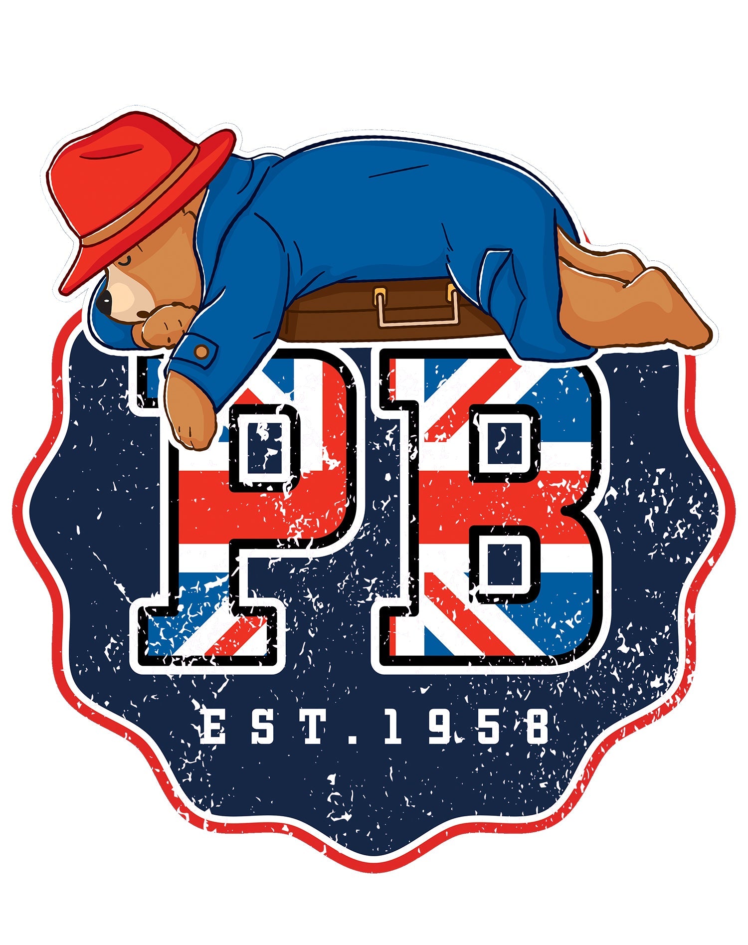 Paddington Bear Collegiate Badge Union Jack Official Men's T-Shirt