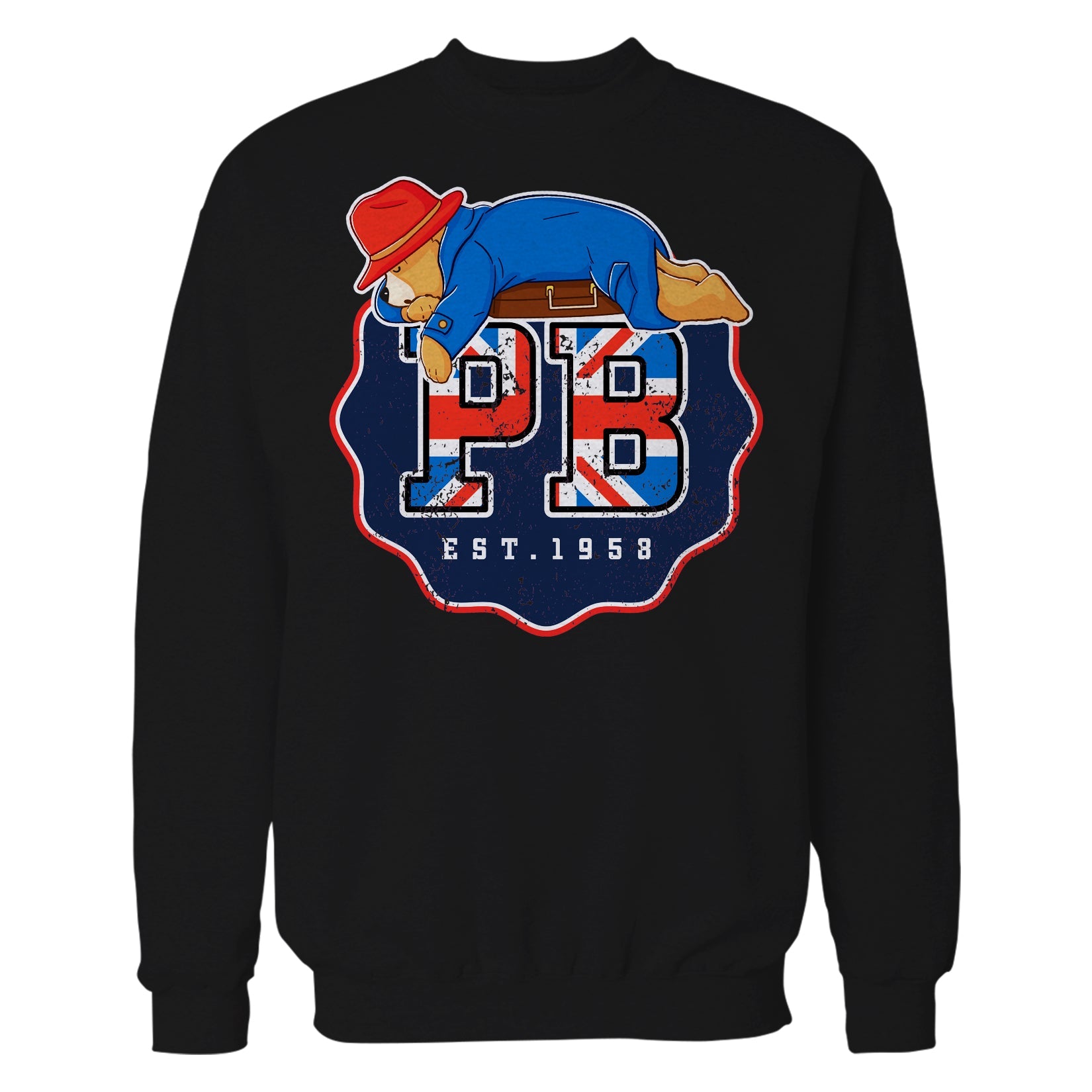 Paddington Bear Collegiate Badge Union Jack Official Sweatshirt