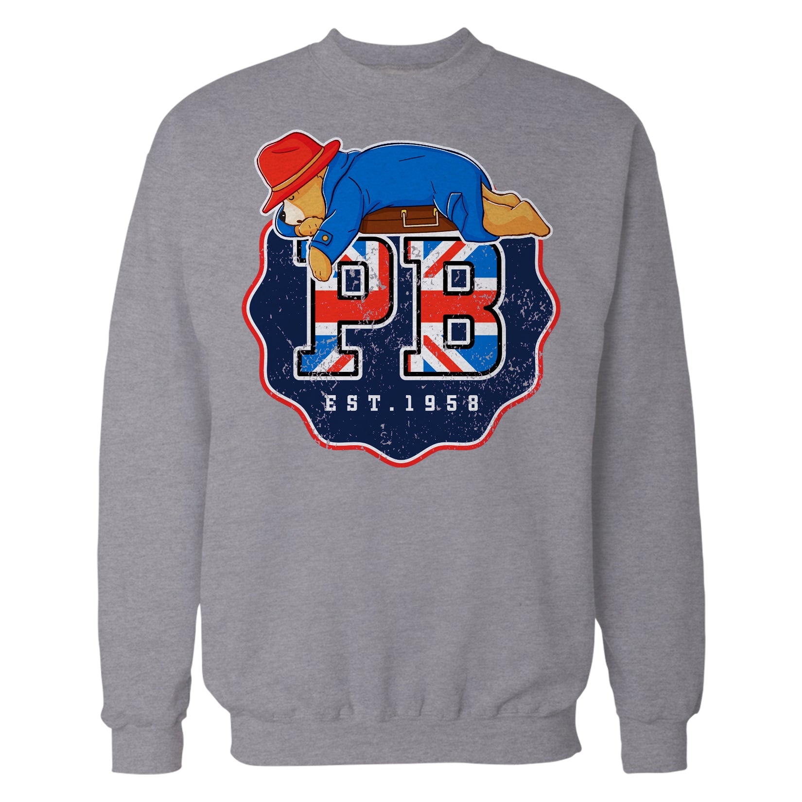 Paddington Bear Collegiate Badge Union Jack Official Sweatshirt