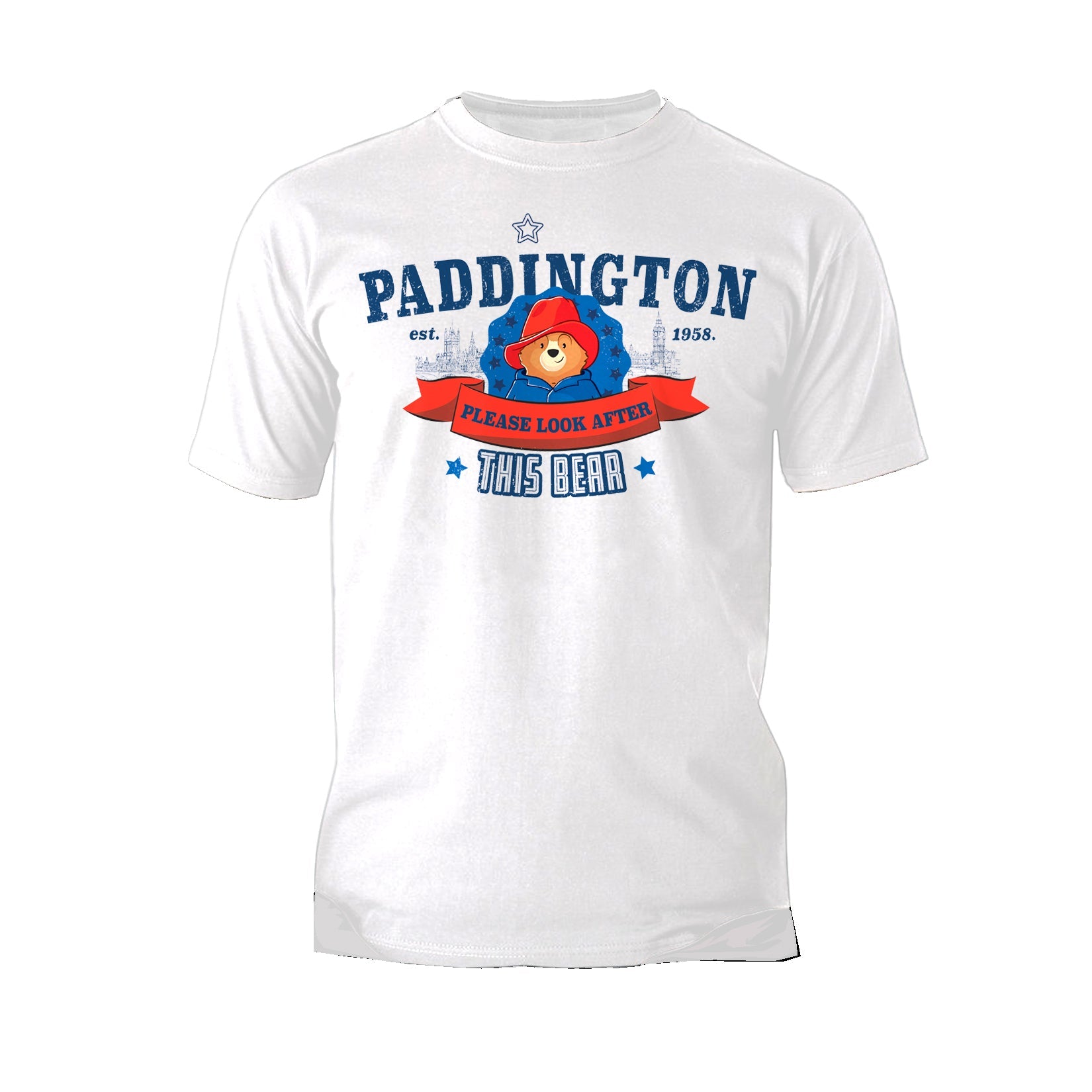 Paddington Bear Collegiate London Please Look Light Official Men's T-Shirt