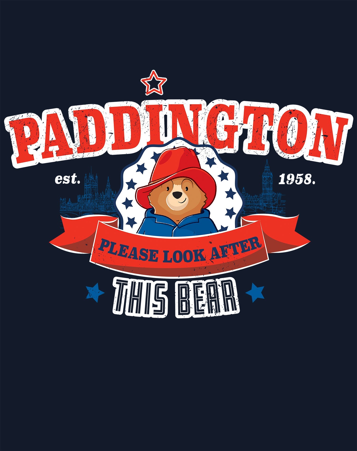 Paddington Bear Collegiate London Please Look Saturated Women's T-Shirt