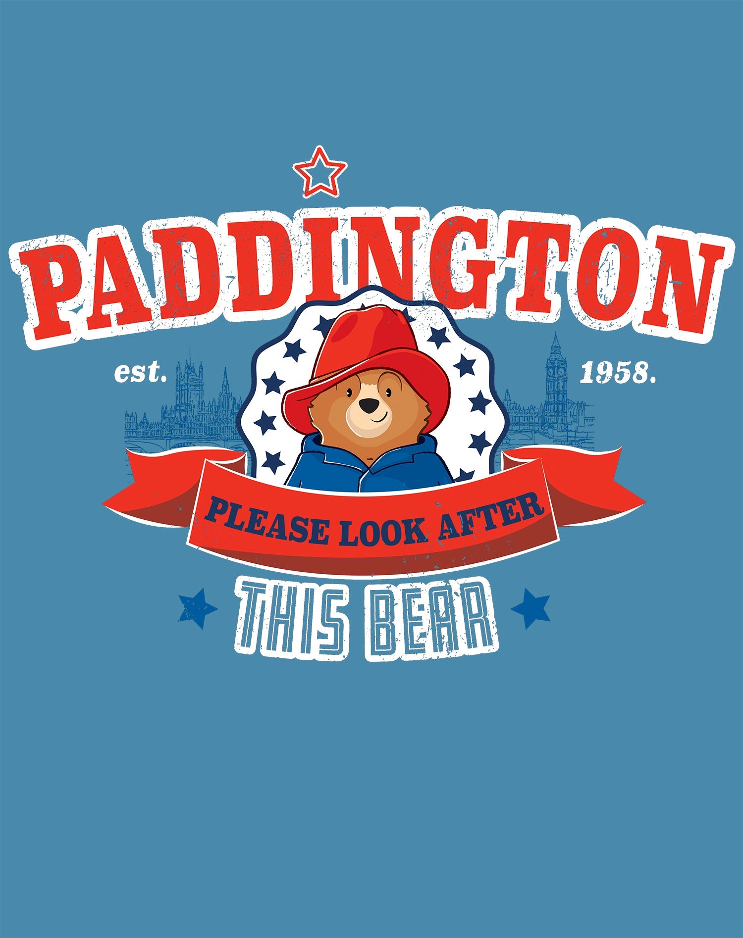 Paddington Bear Collegiate London Please Look Saturated Women's T-Shirt