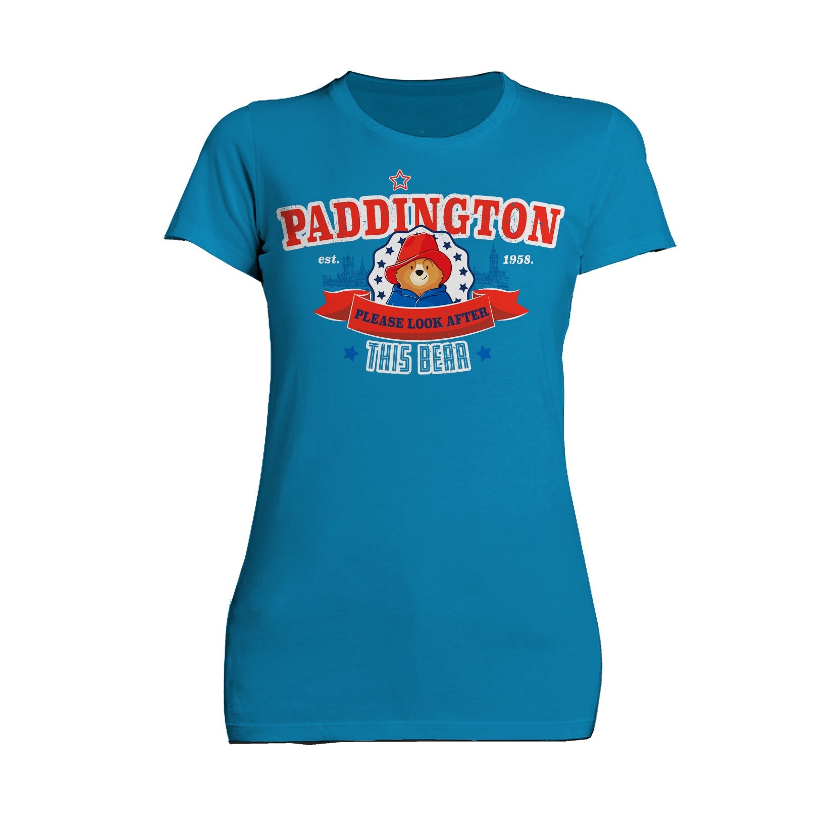 Paddington Bear Collegiate London Please Look Saturated Women's T-Shirt