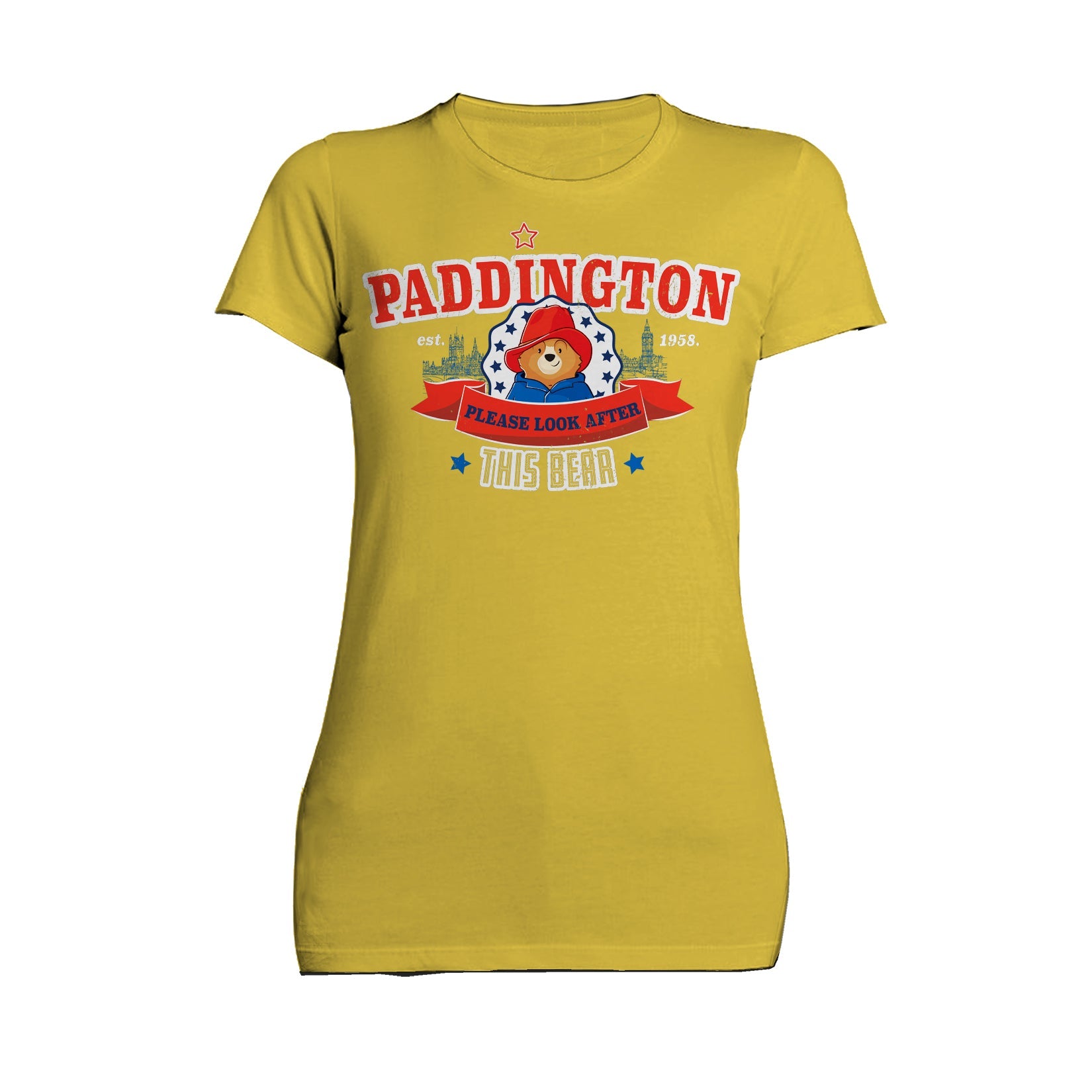 Paddington Bear Collegiate London Please Look Saturated Women's T-Shirt