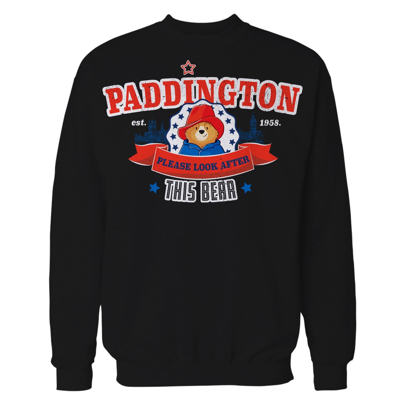 Paddington Bear Collegiate London Please Look Saturated Official Sweatshirt