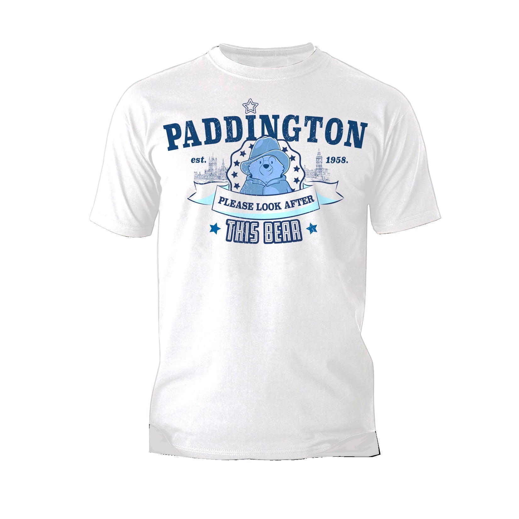 Paddington Bear Collegiate London Please Look Vintage Official Men's T-Shirt
