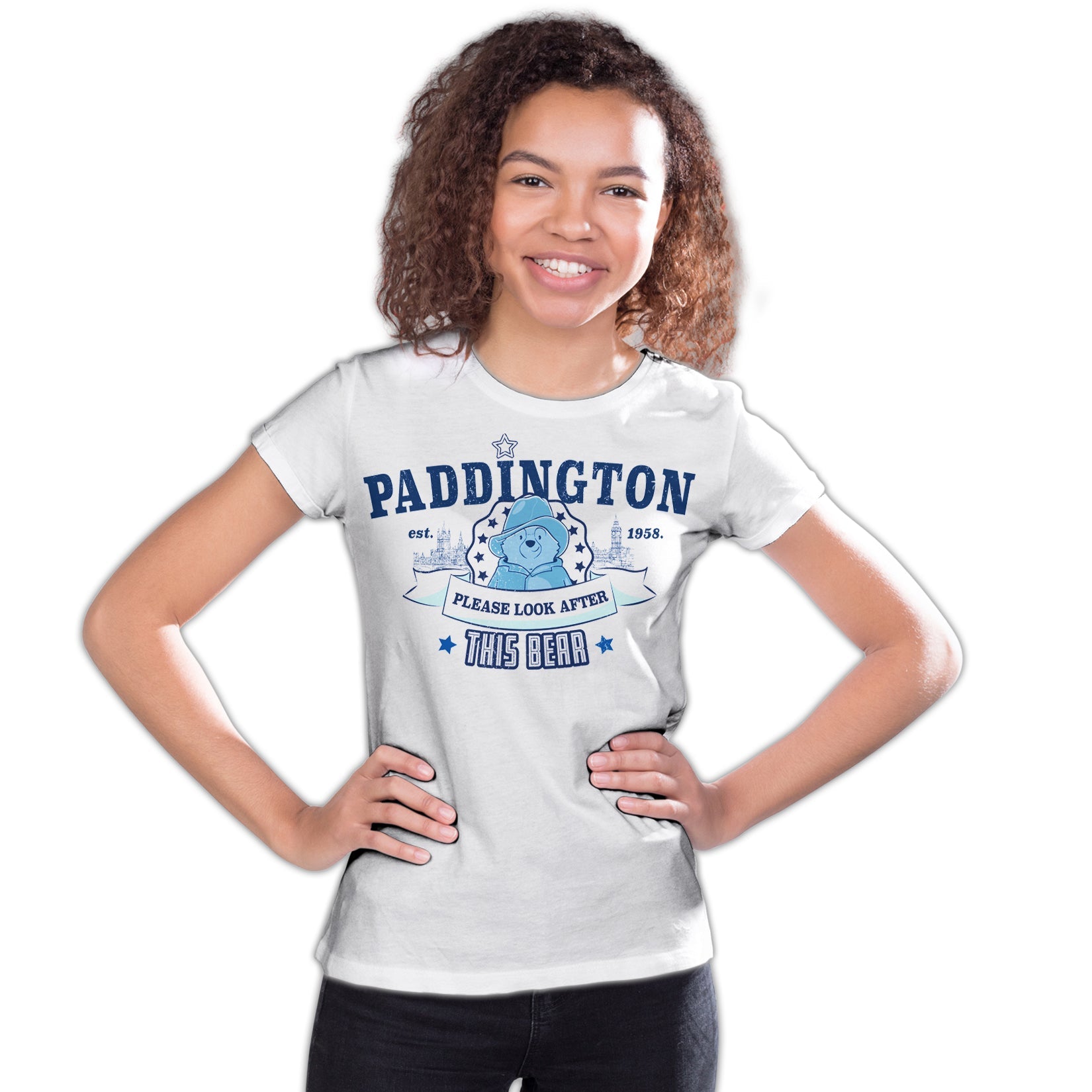 Paddington Bear Collegiate London Please Look Vintage Official Youth T-Shirt