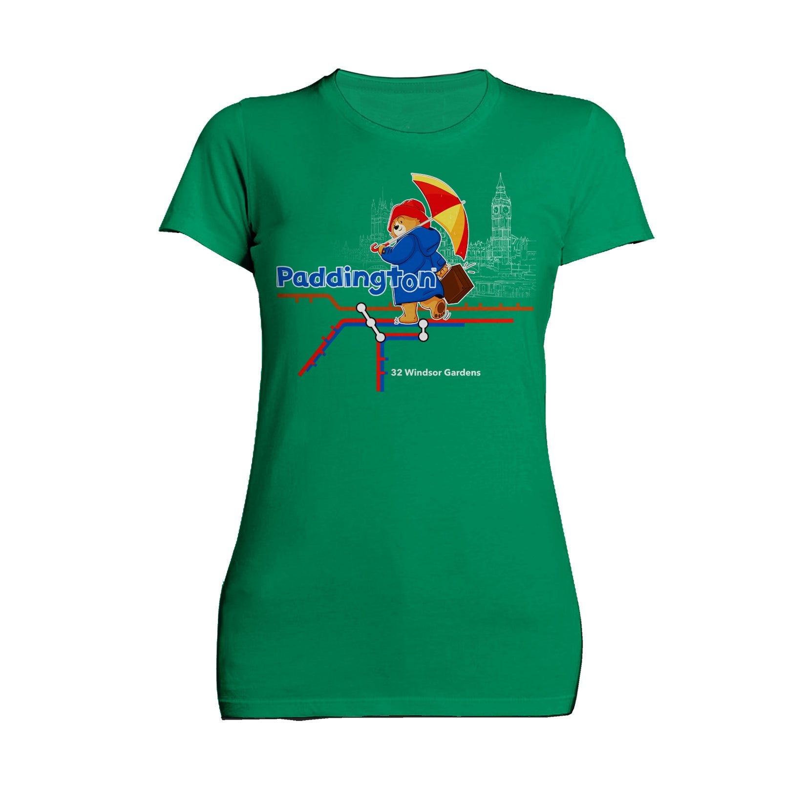 Paddington Bear Collegiate London Tube Map Women's T-Shirt