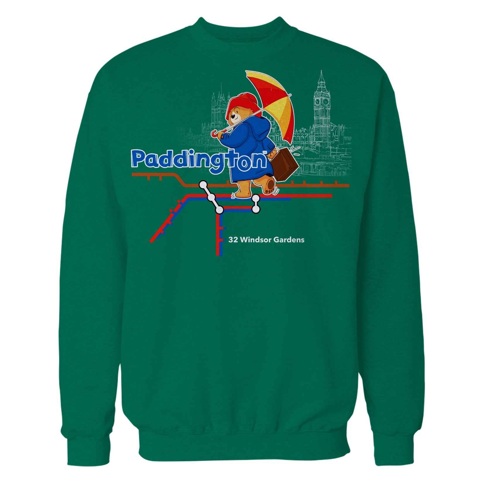 Paddington Bear Collegiate London Tube Map Official Sweatshirt