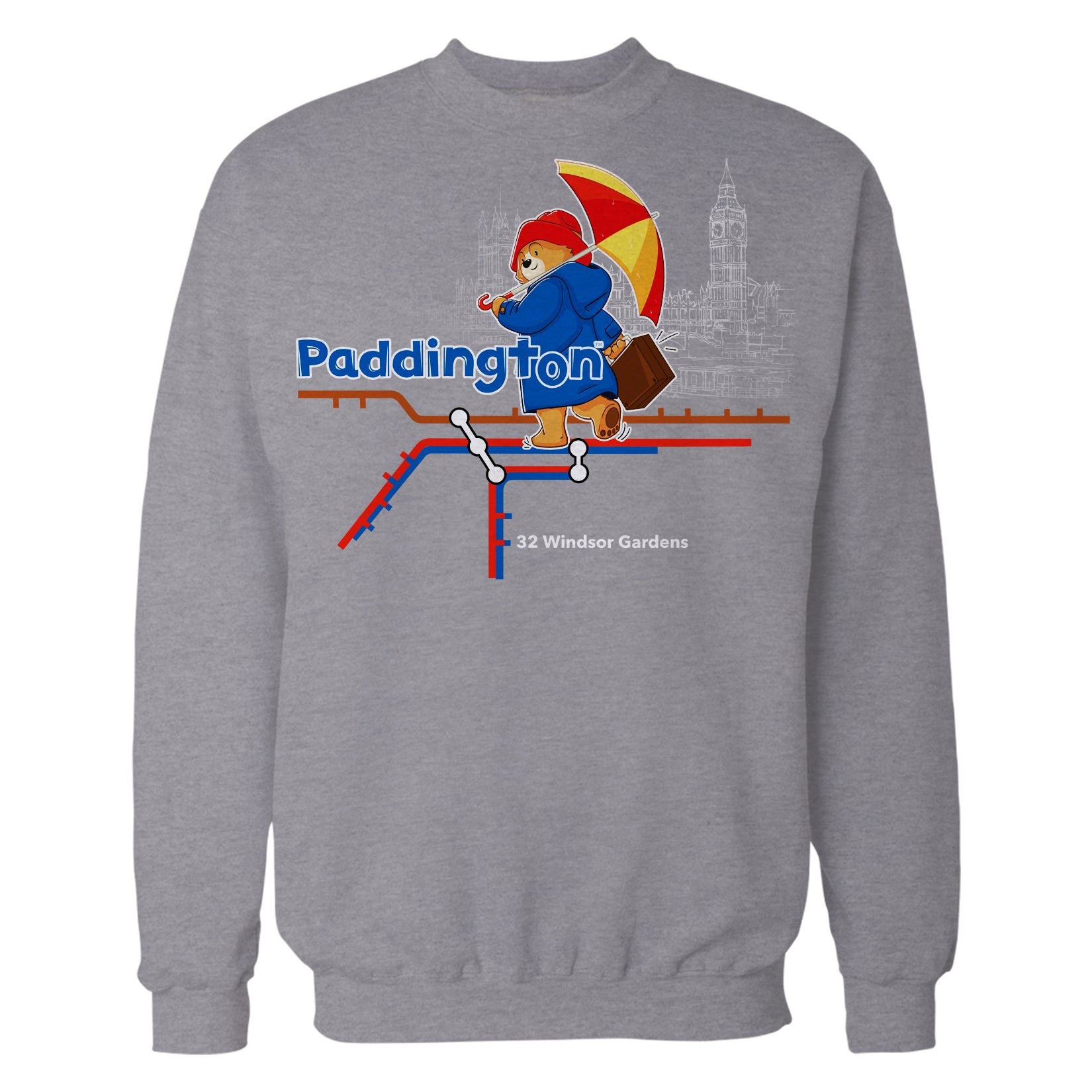 Paddington Bear Collegiate London Tube Map Official Sweatshirt