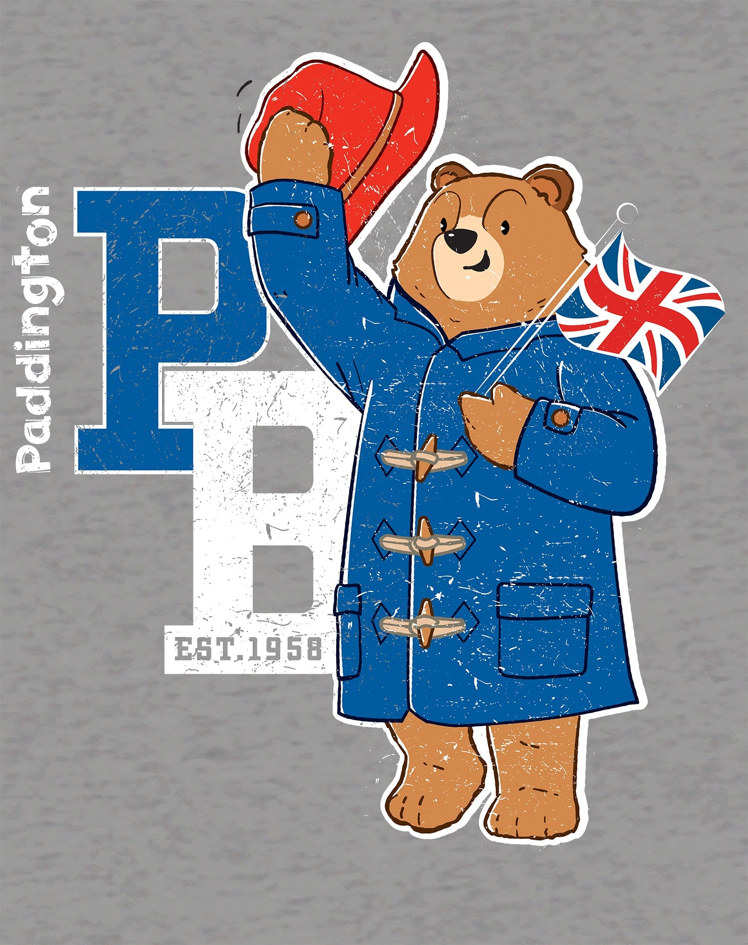 Paddington Bear Collegiate Splash Team Vintage Official Youth T-Shirt