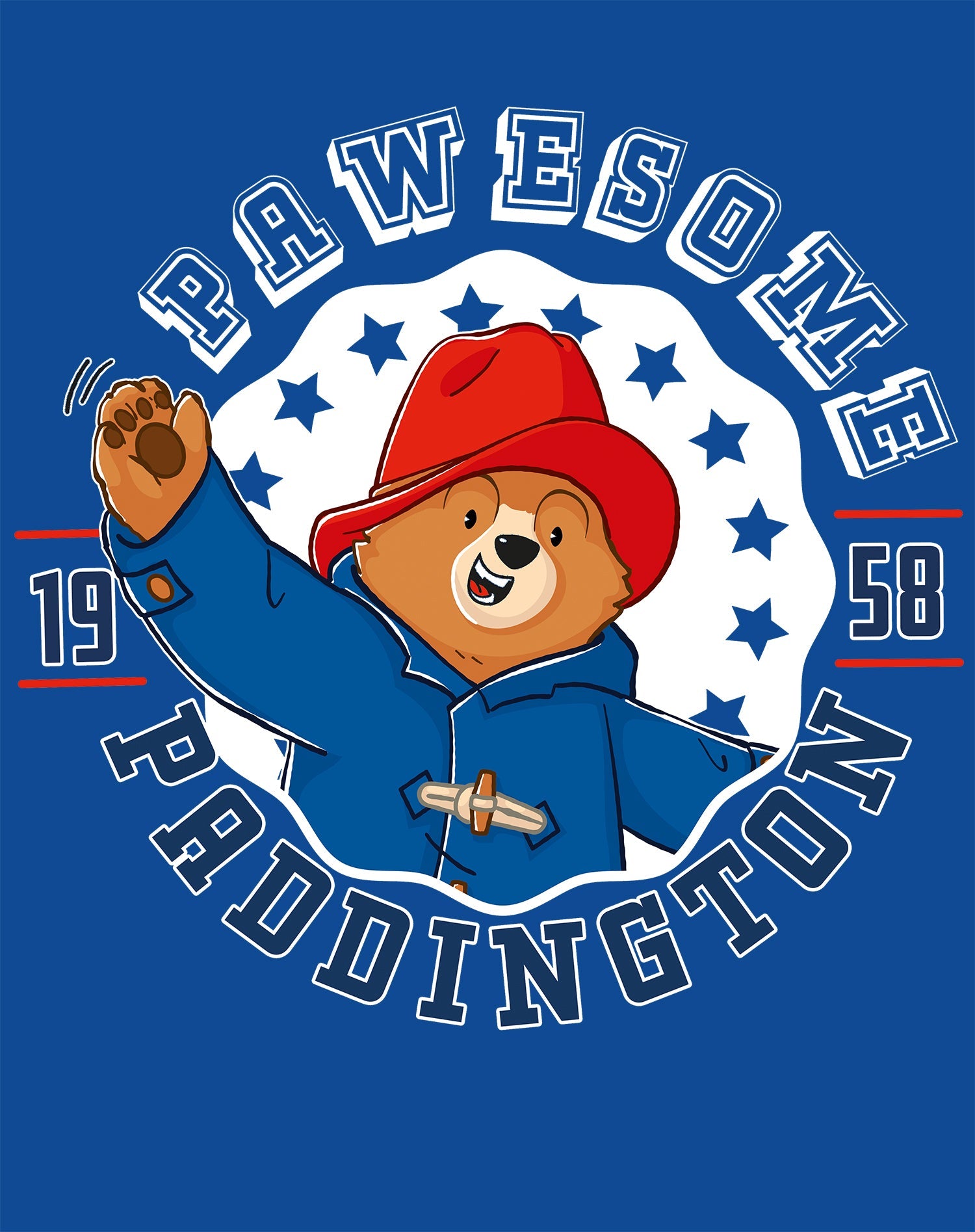 Paddington Bear Collegiate Varsity Pawesome School Official Youth T-Shirt