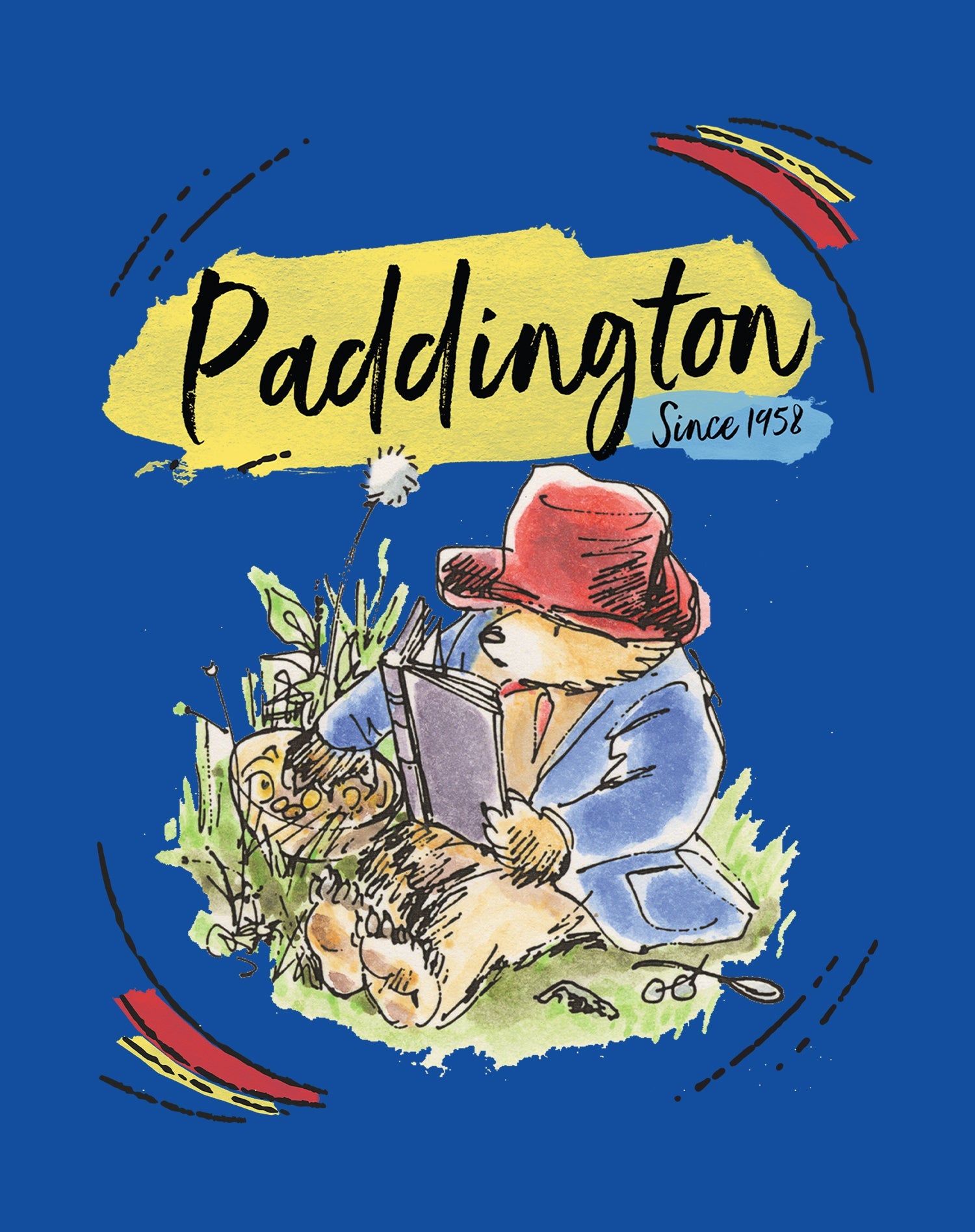 Paddington Bear Classics Portrait Picnic Official Women's T-Shirt (Royal )