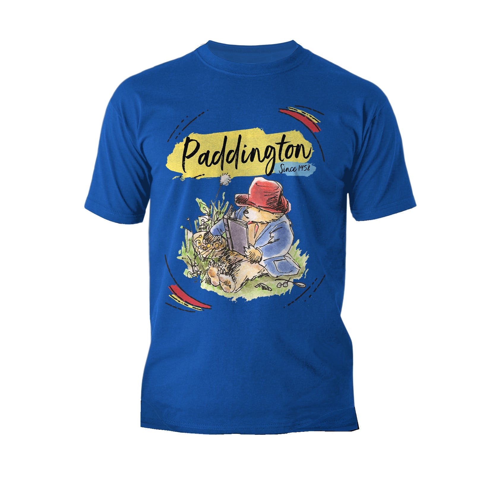 Paddington Bear Classics Portrait Picnic Official Men's T-Shirt (Royal )