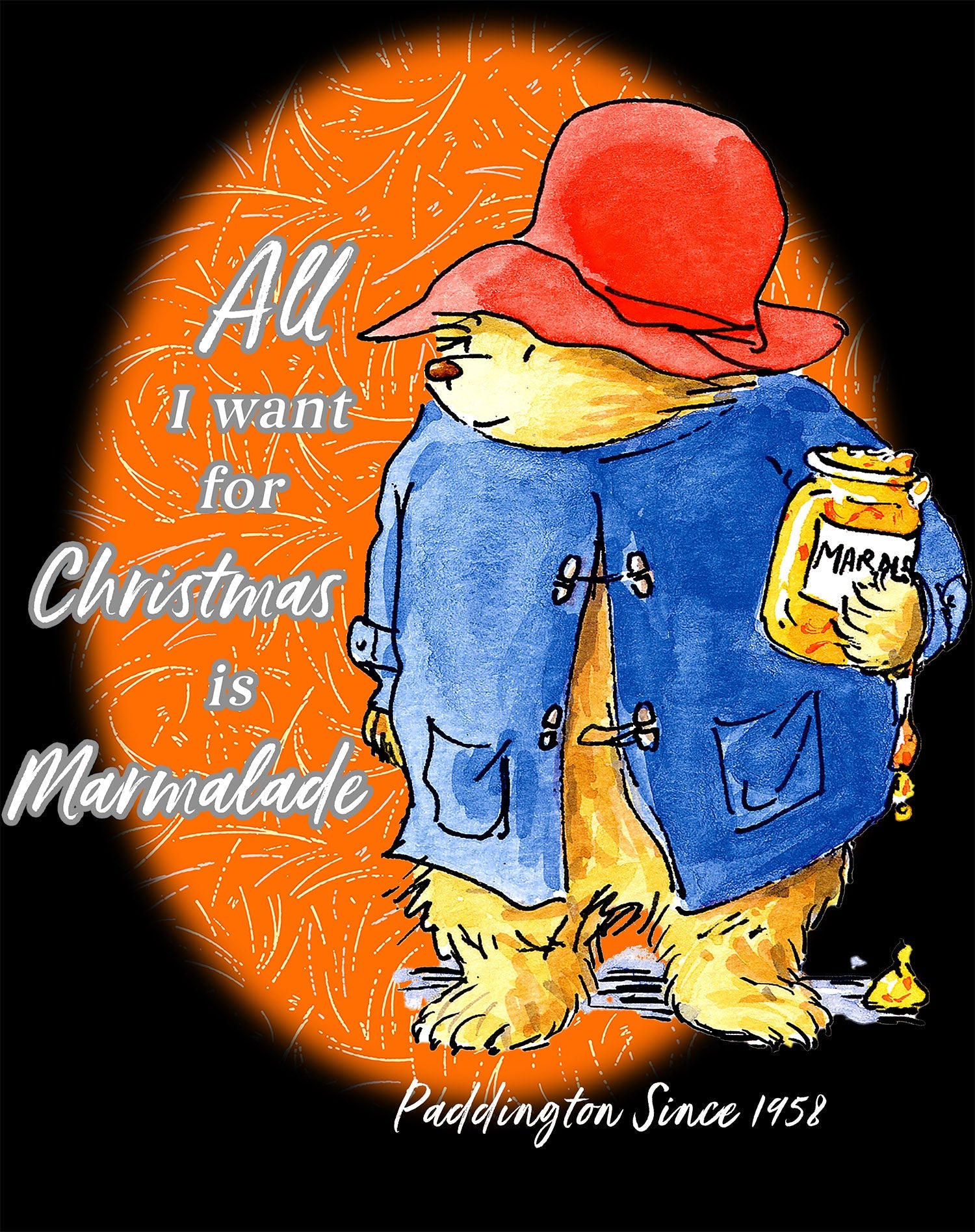 Paddington Bear Xmas All I Want For Christmas Marmalade Amor Men's T-Shirt
