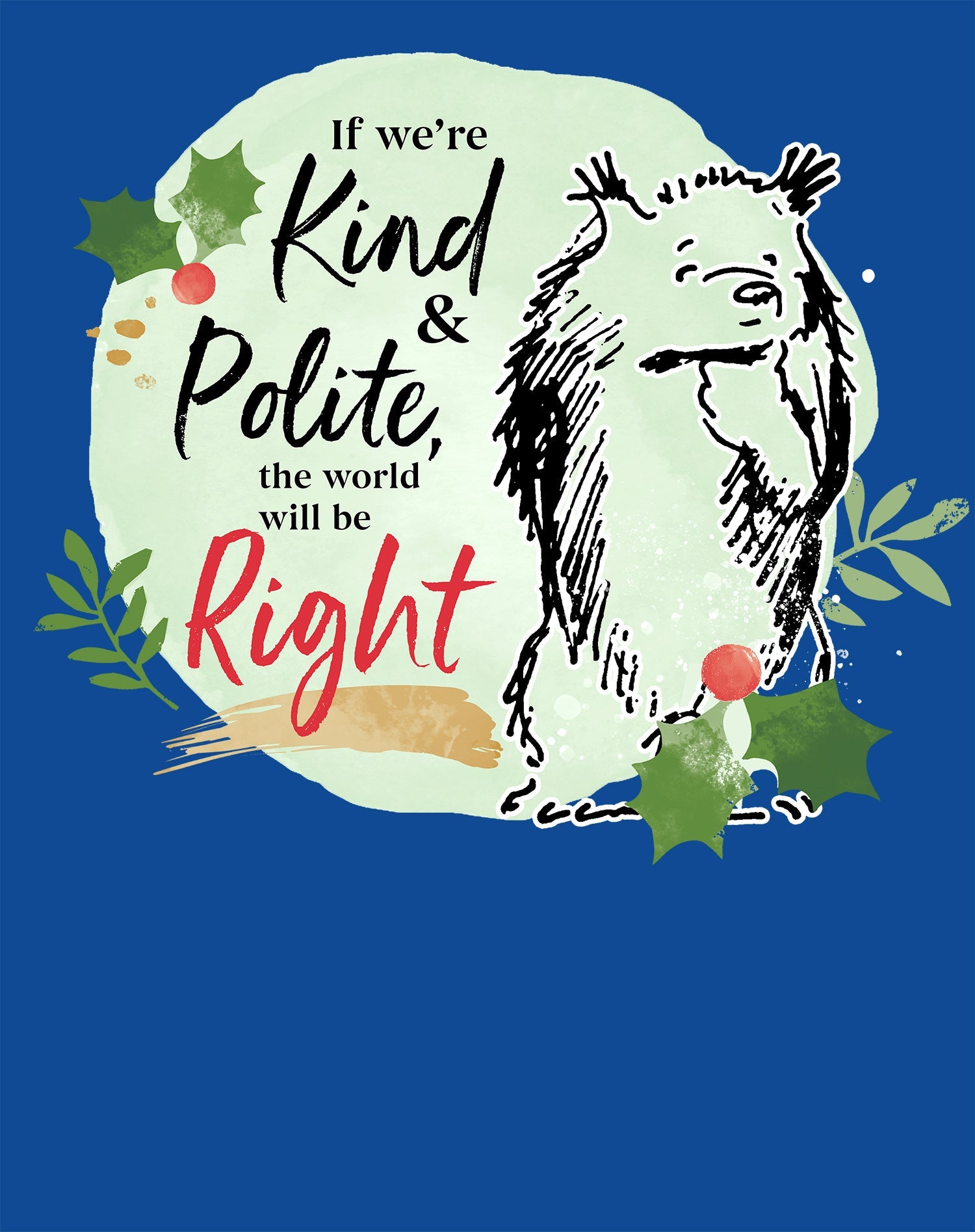 Paddington Bear Xmas Badge Polite Holly Mistletoe Christmas Men's T-Shirt