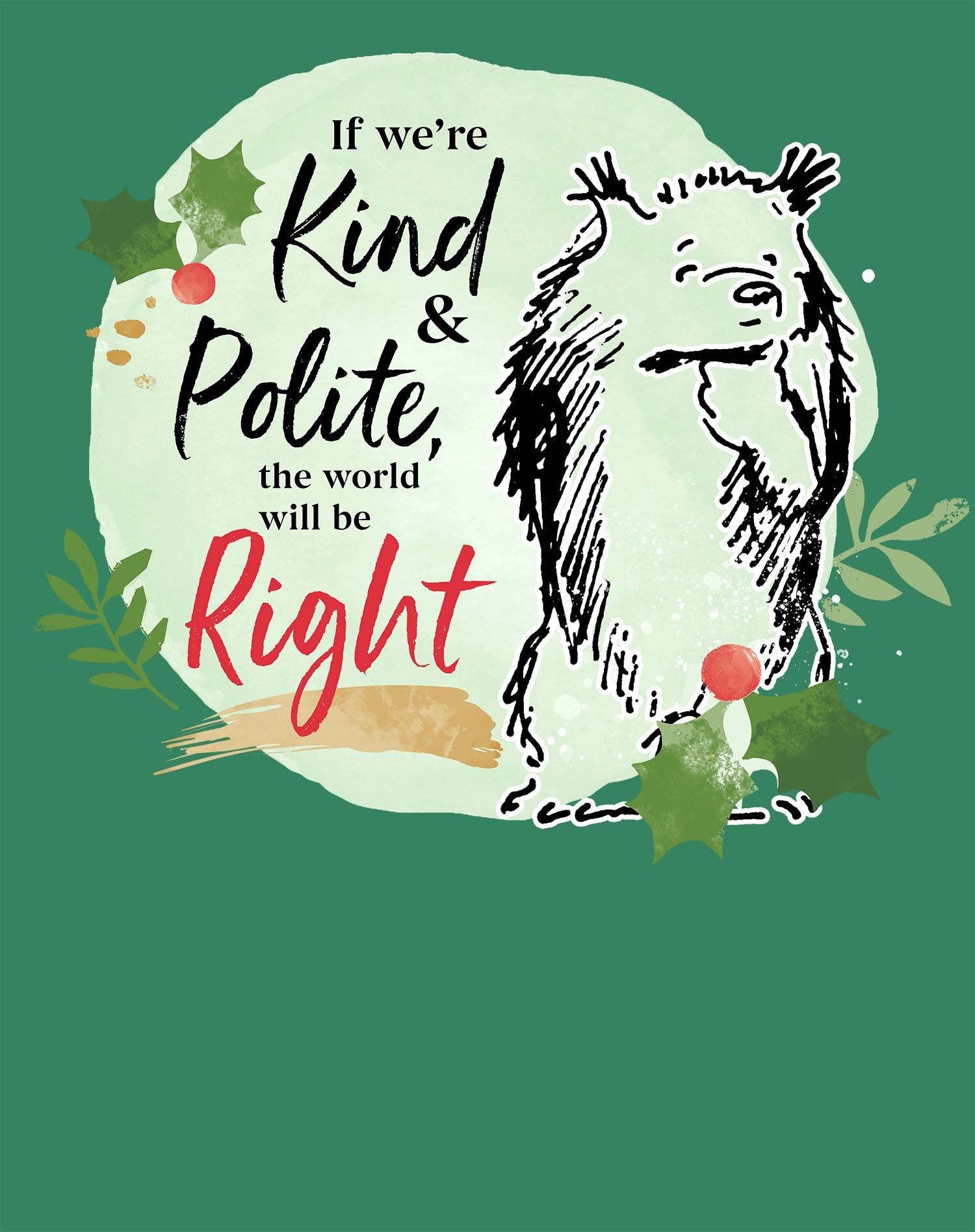 Paddington Bear Xmas Badge Polite Holly Mistletoe Christmas Sweatshirt