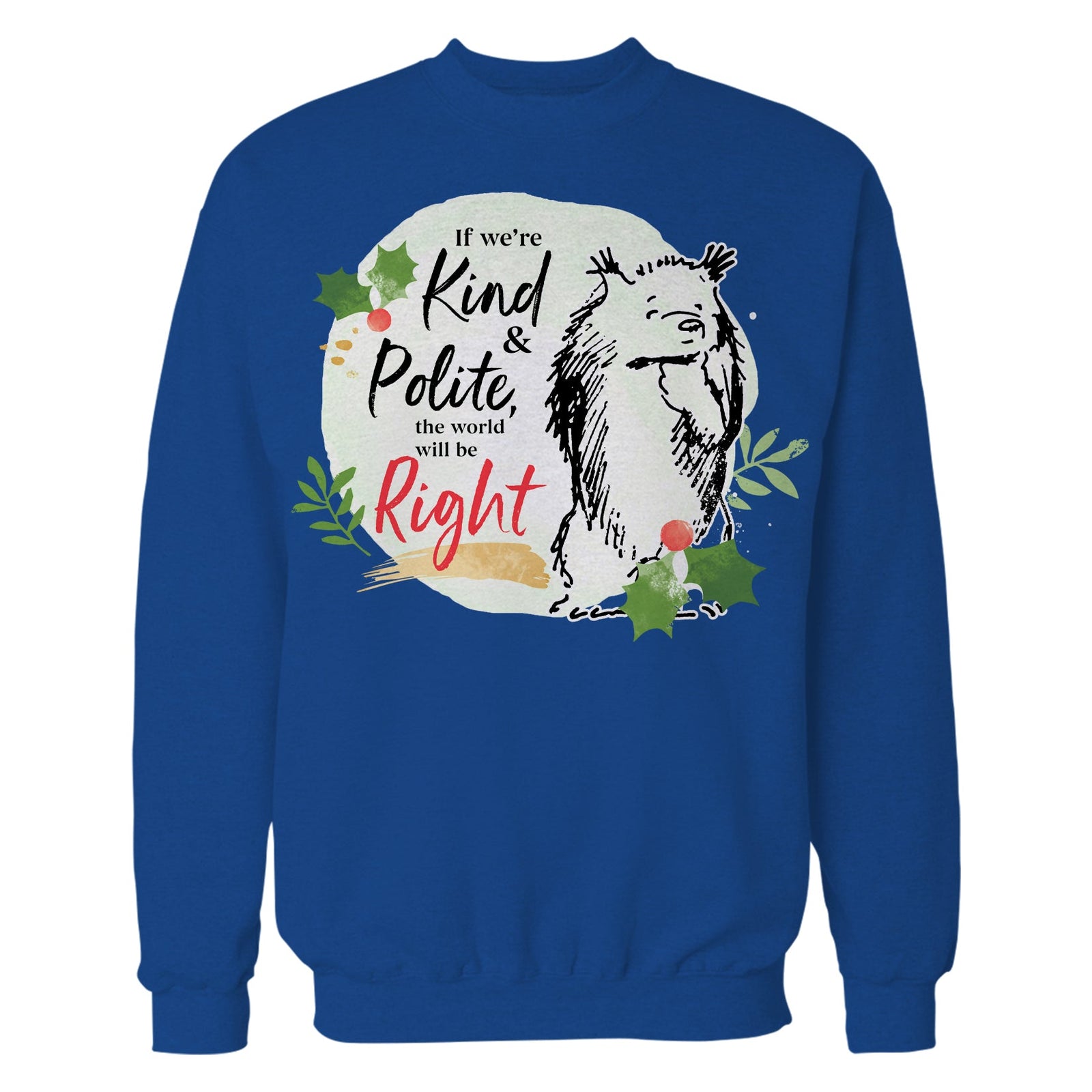 Paddington Bear Xmas Badge Polite Holly Mistletoe Christmas Sweatshirt