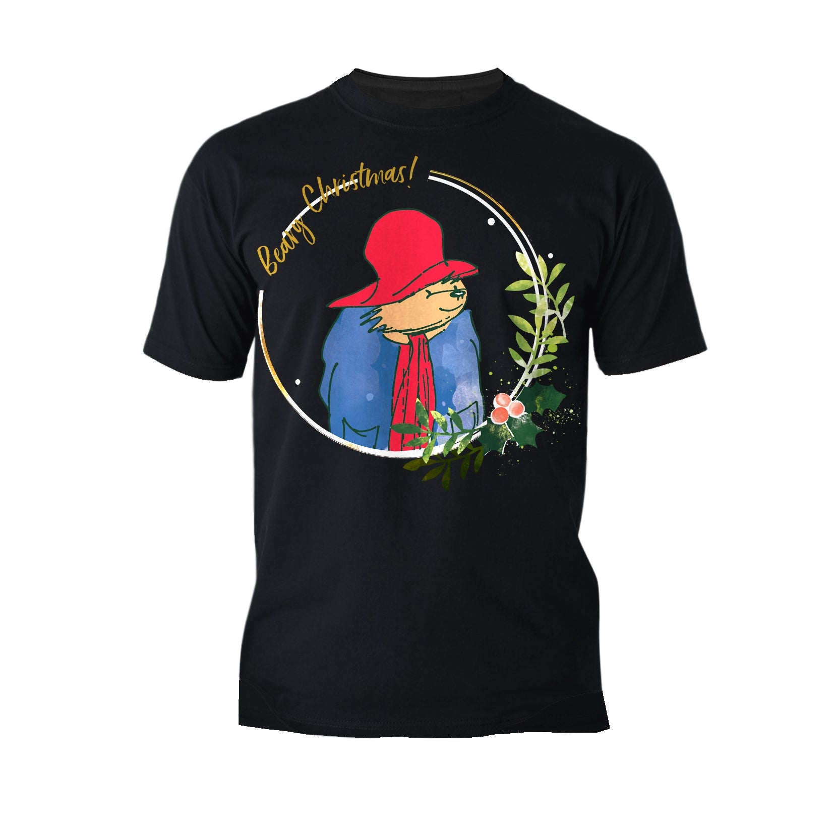 Paddington Bear Xmas Beary Christmas Merry Mistletoe Meme Men's T-Shirt