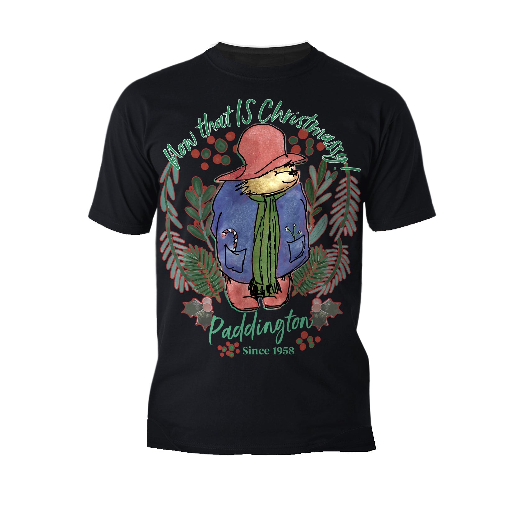 Paddington Bear Xmas Christmassy Holly Mistletoe Christmas Men's T-Shirt