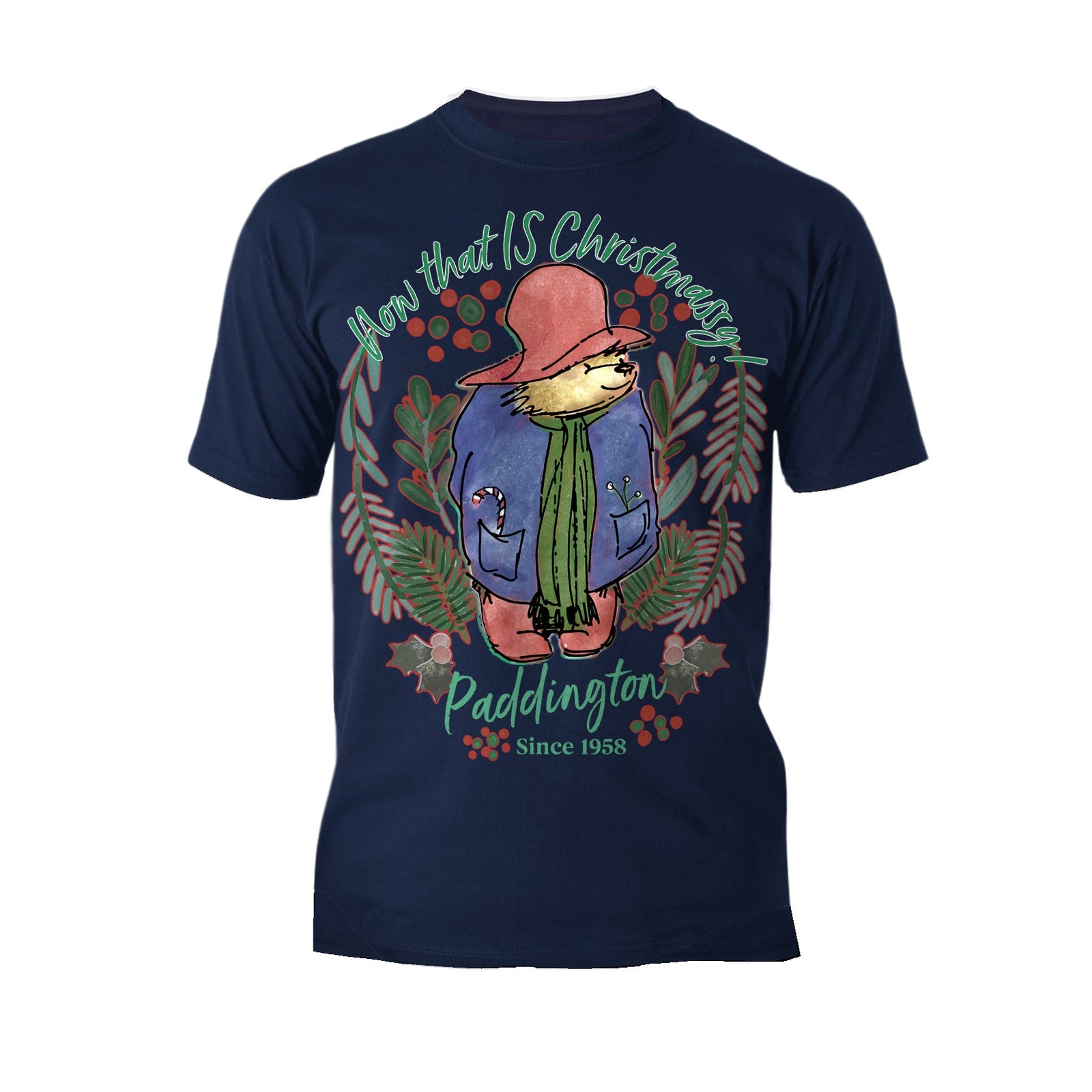 Paddington Bear Xmas Christmassy Holly Mistletoe Christmas Men's T-Shirt