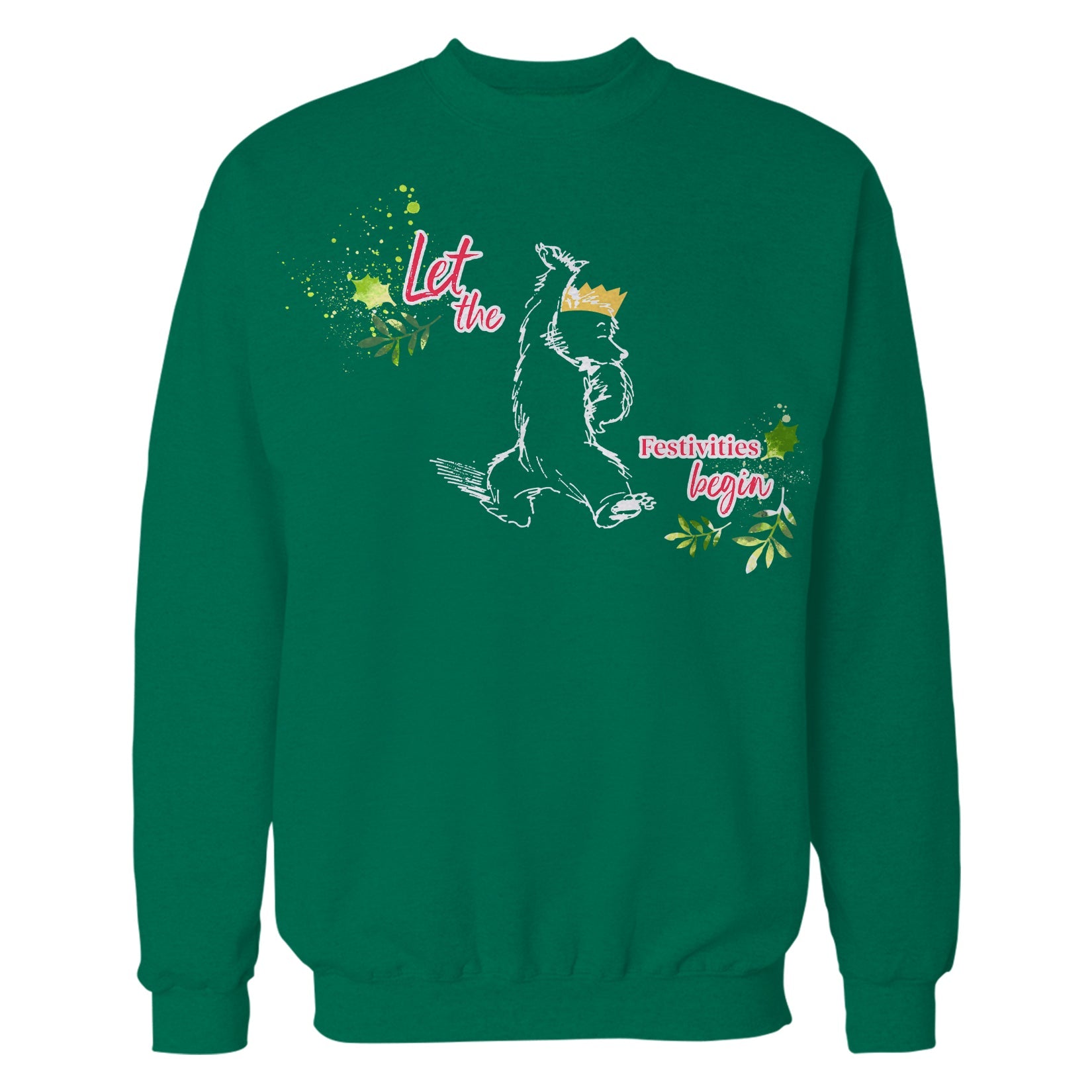 Paddington Bear Xmas Festivities Holly Berry Crown Christmas Sweatshirt